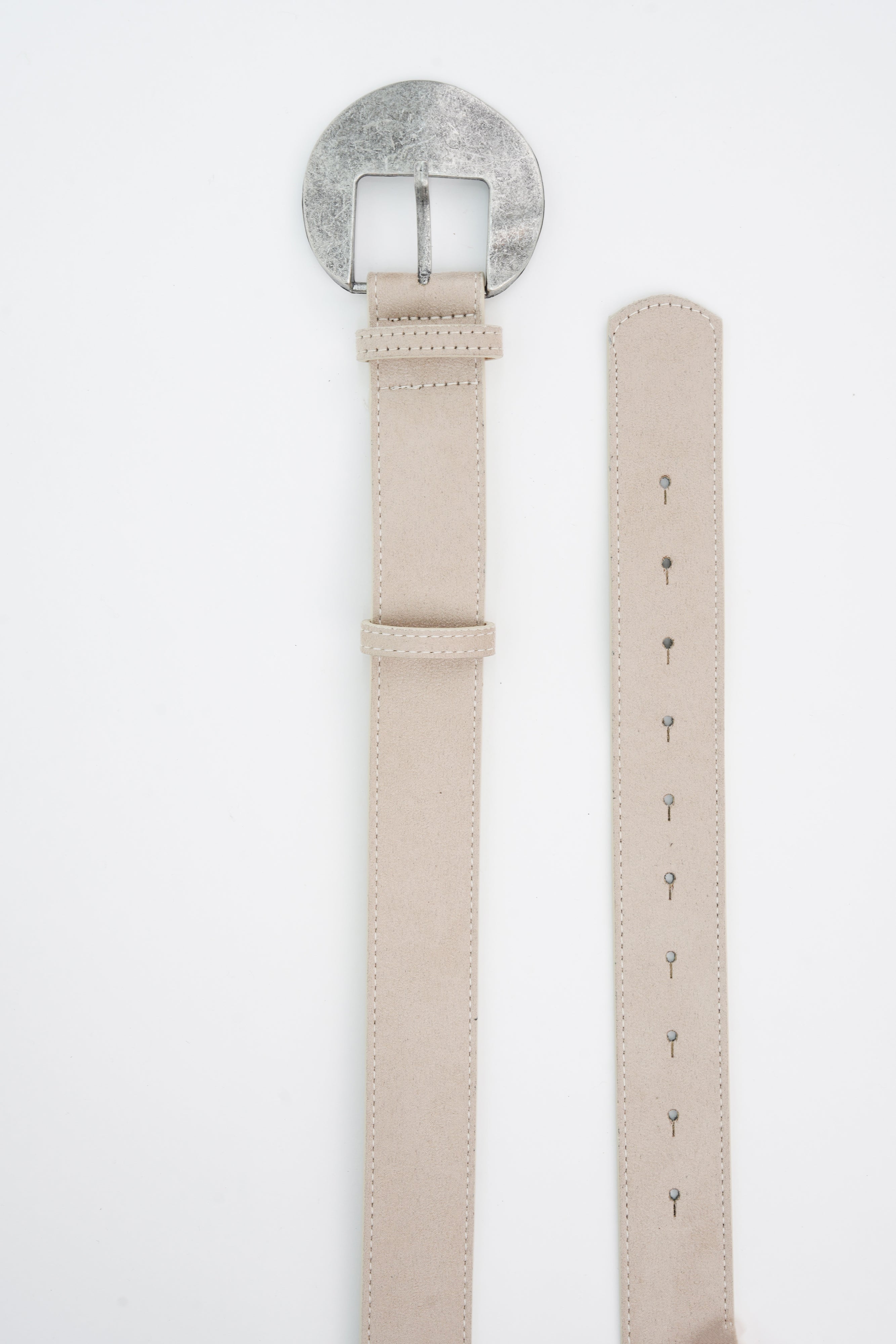 Süet Tasarım Tokalı Kemer KREM