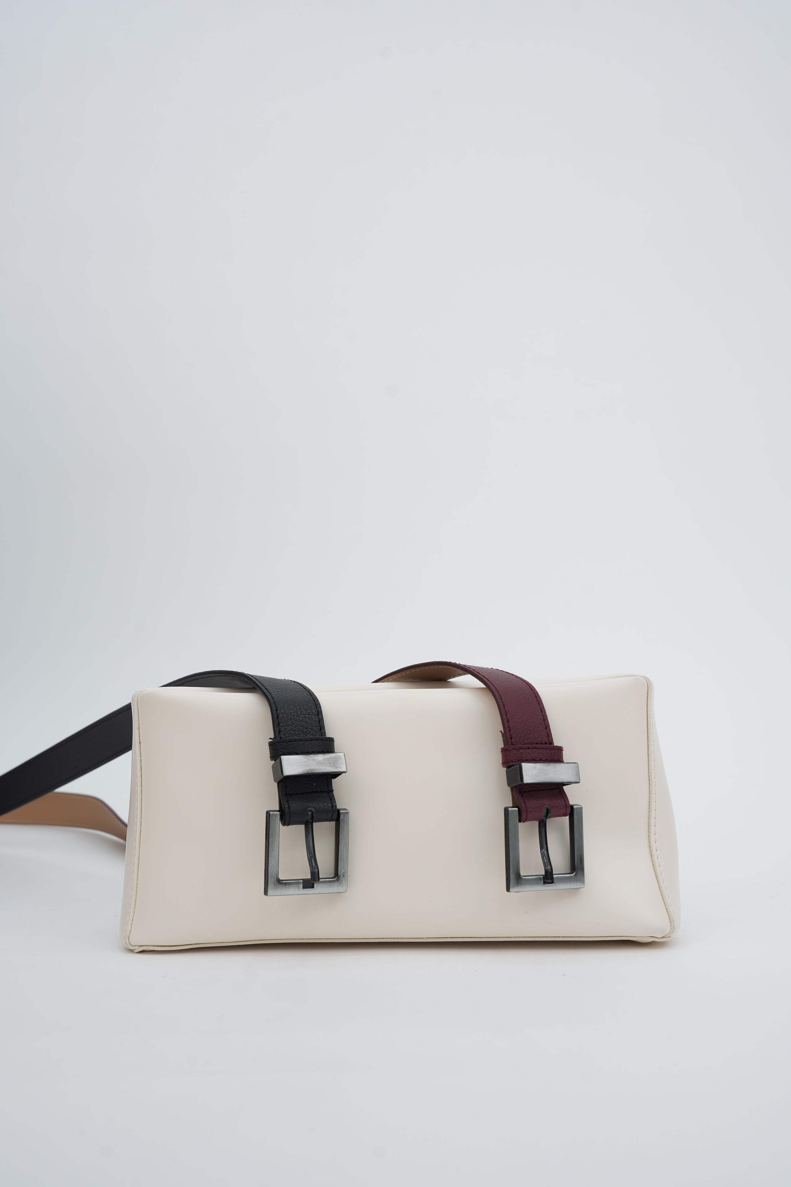 Kare Gümüş Tokalı Kemer SİYAH