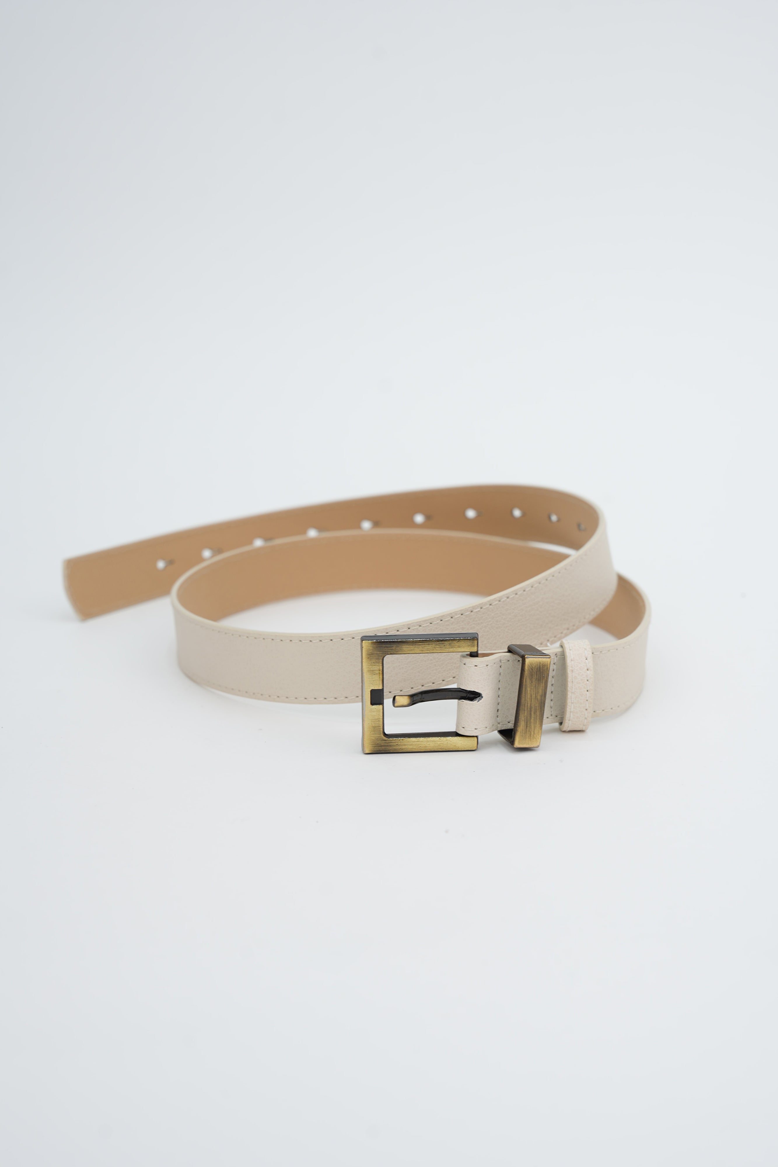 Kare Antik Tokalı Kemer KREM