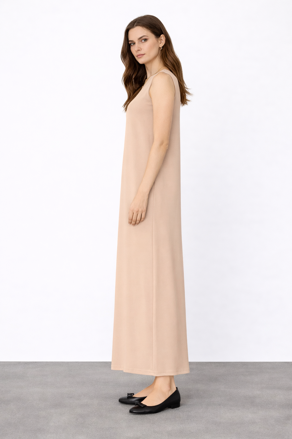 Pamuklu Uzun Elbise Astarı BEJ