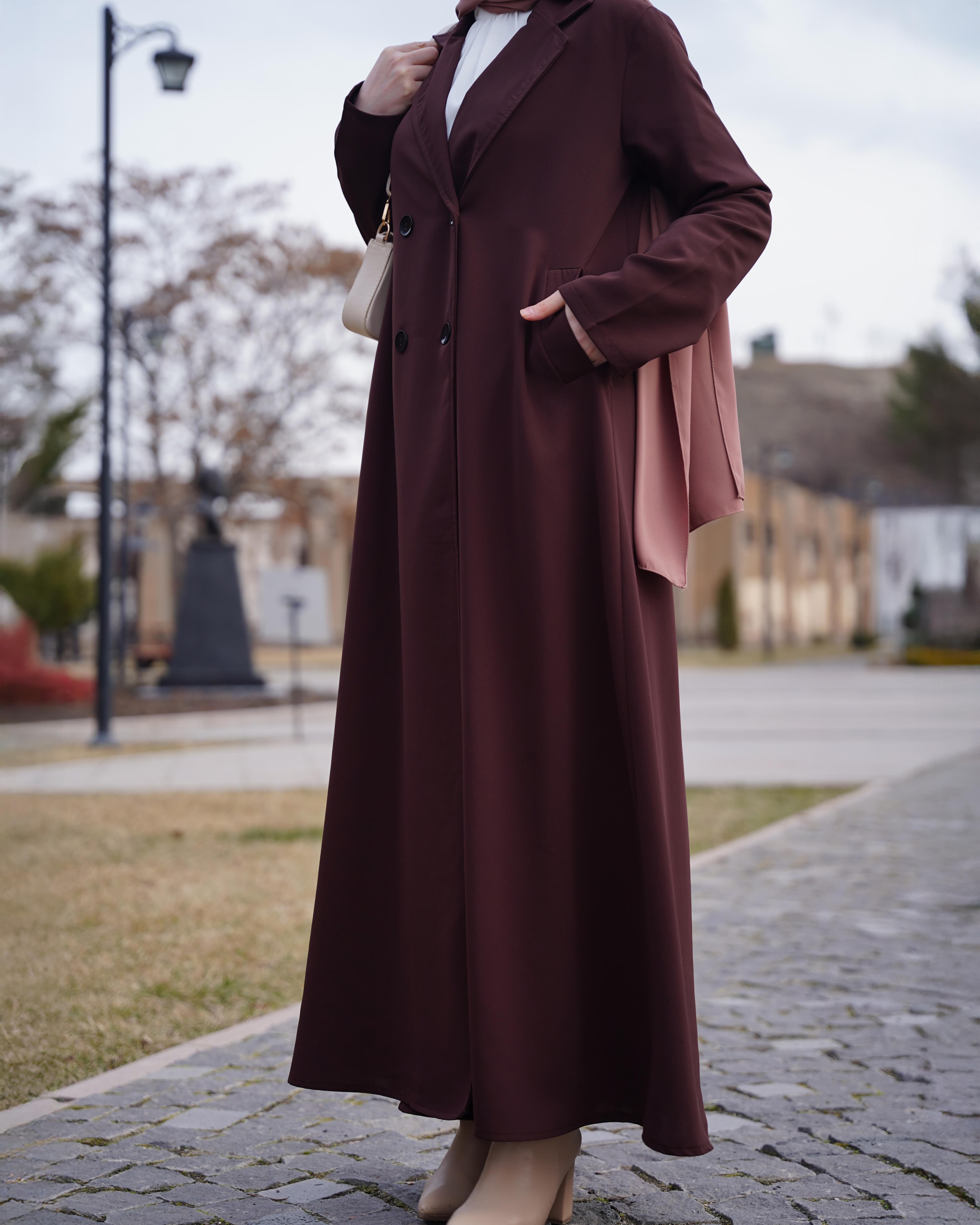 Kruvaze Trench KAHVERENGİ