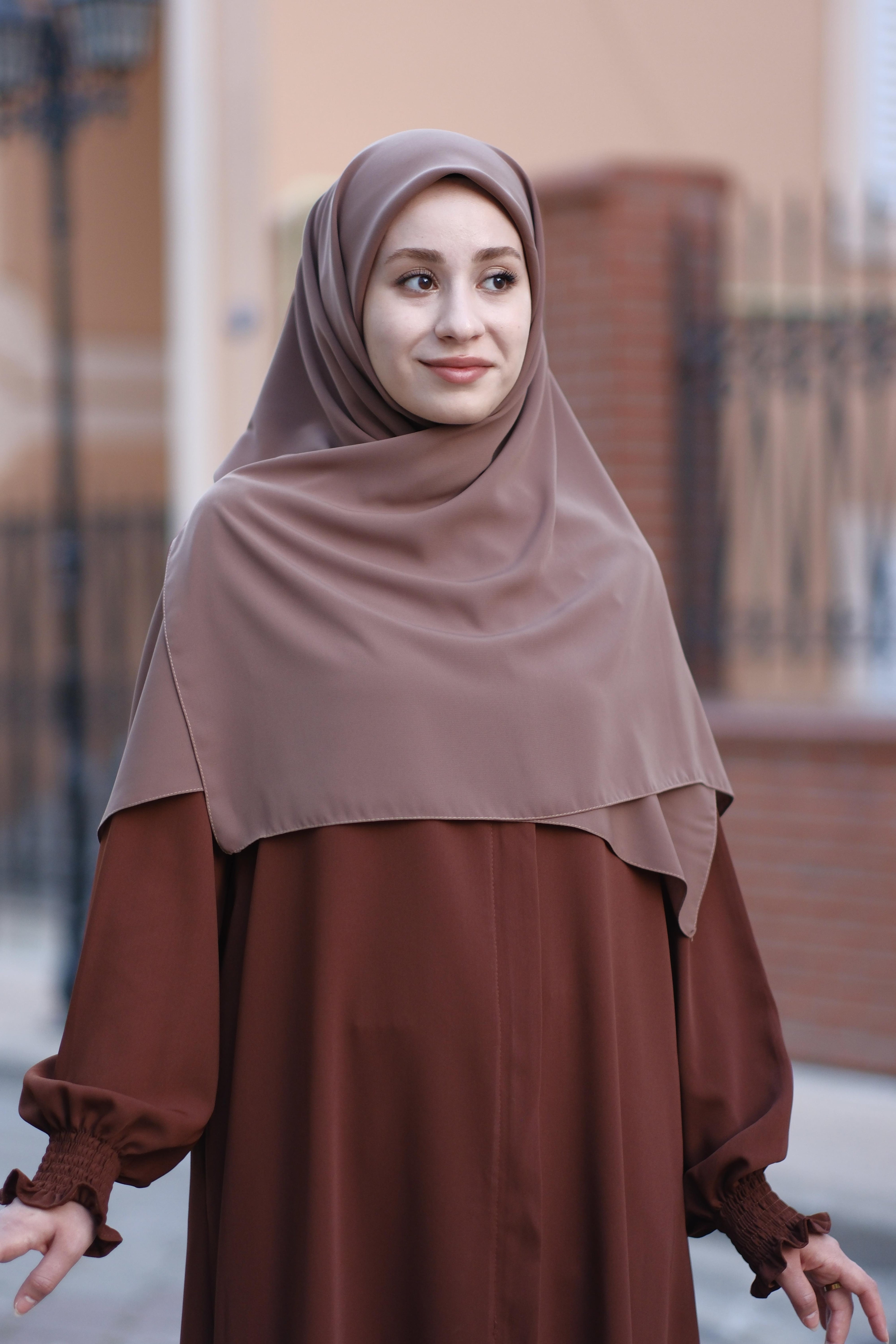 Medine İpeği Eşarp Tozlu Kahve