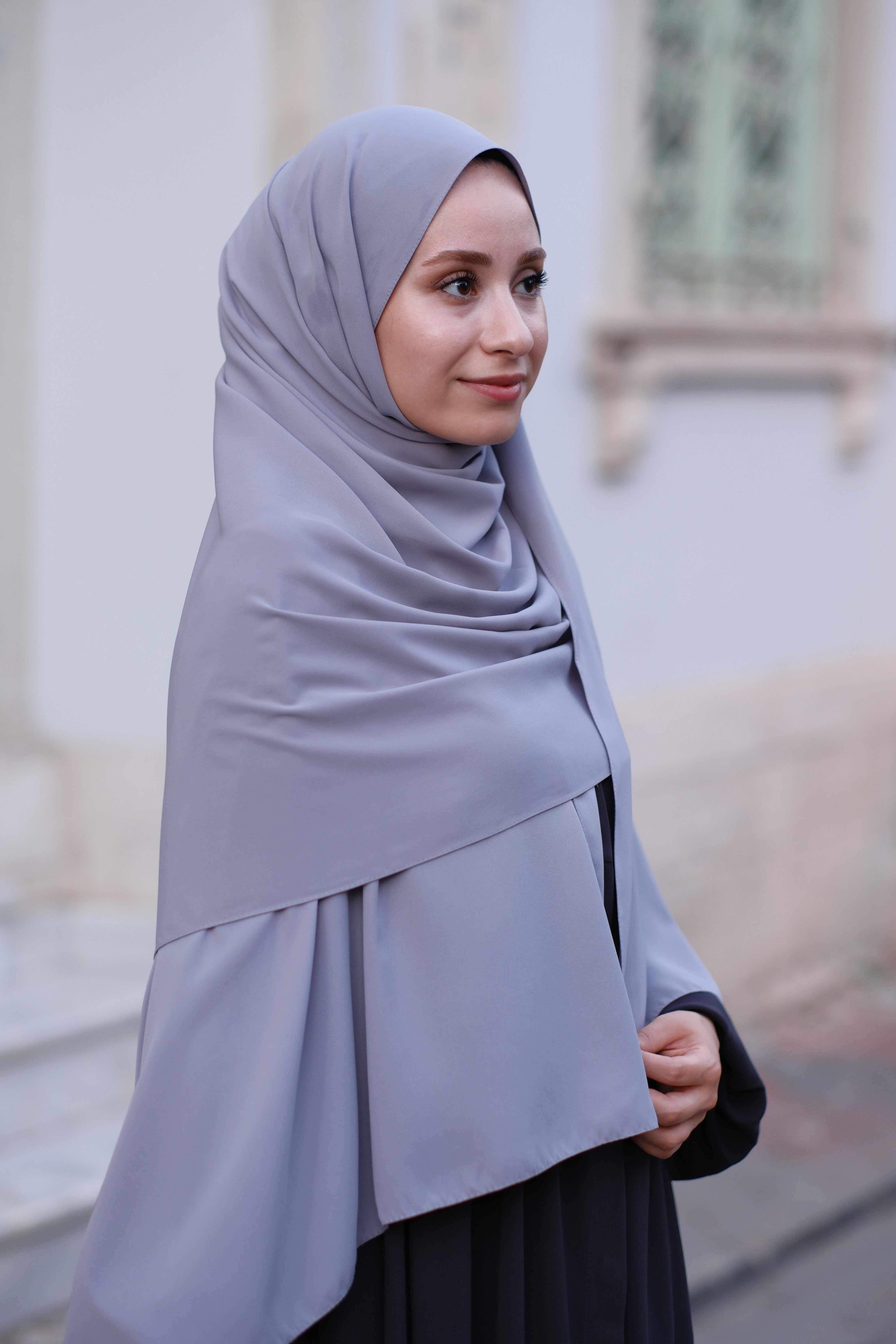 Medine İpeği Şal Açık Gri