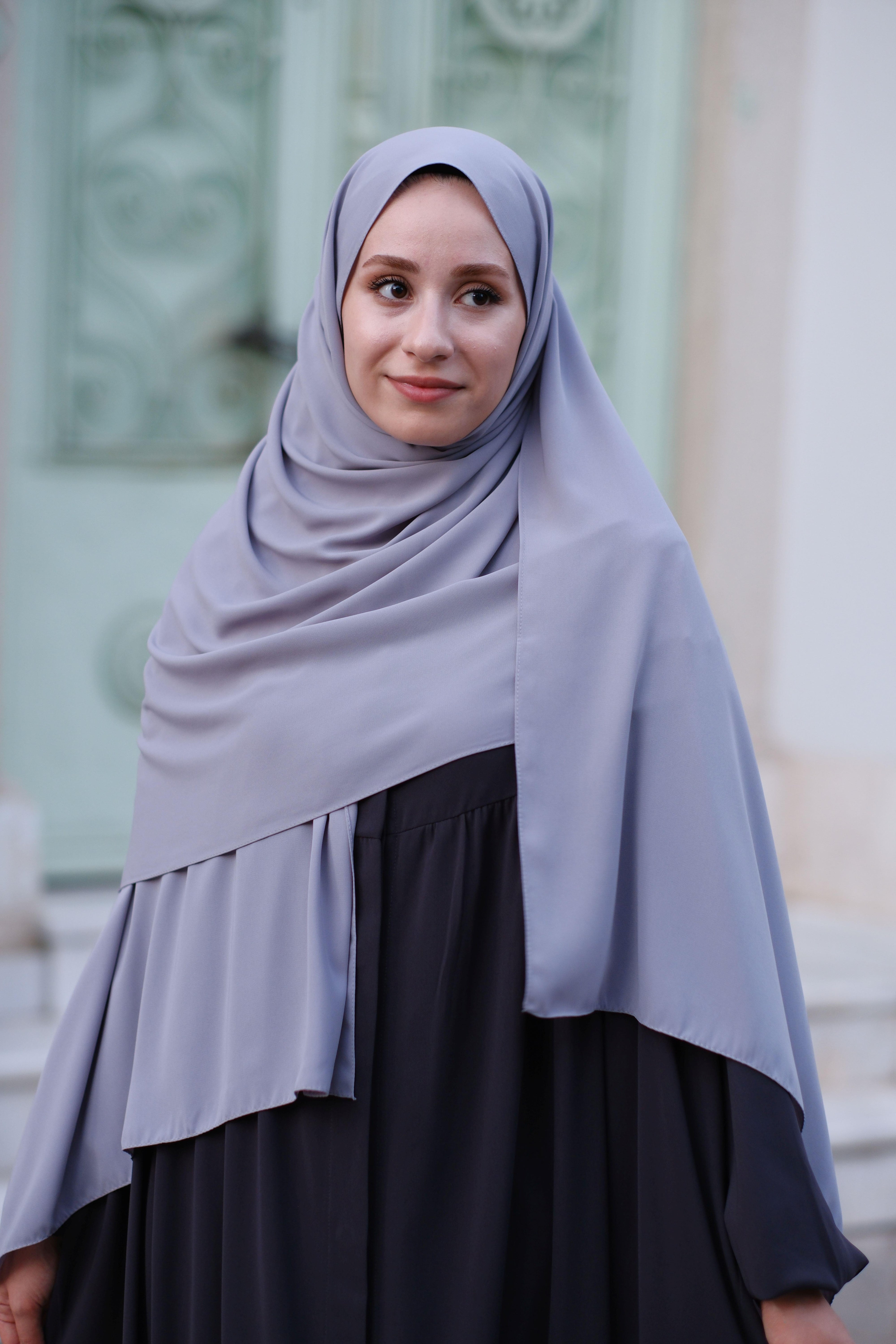 Medine İpeği Şal Açık Gri