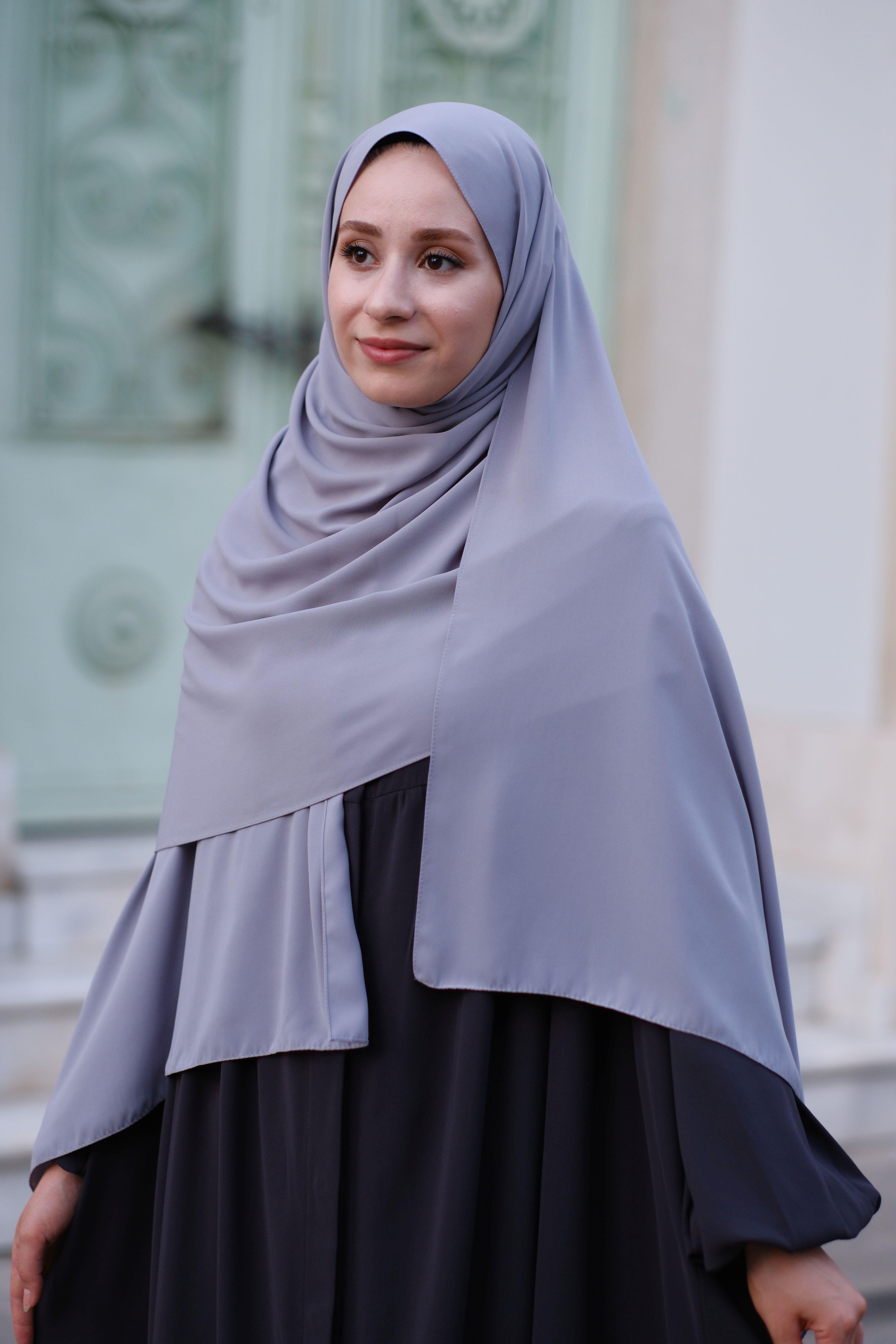 Medine İpeği Şal Açık Gri