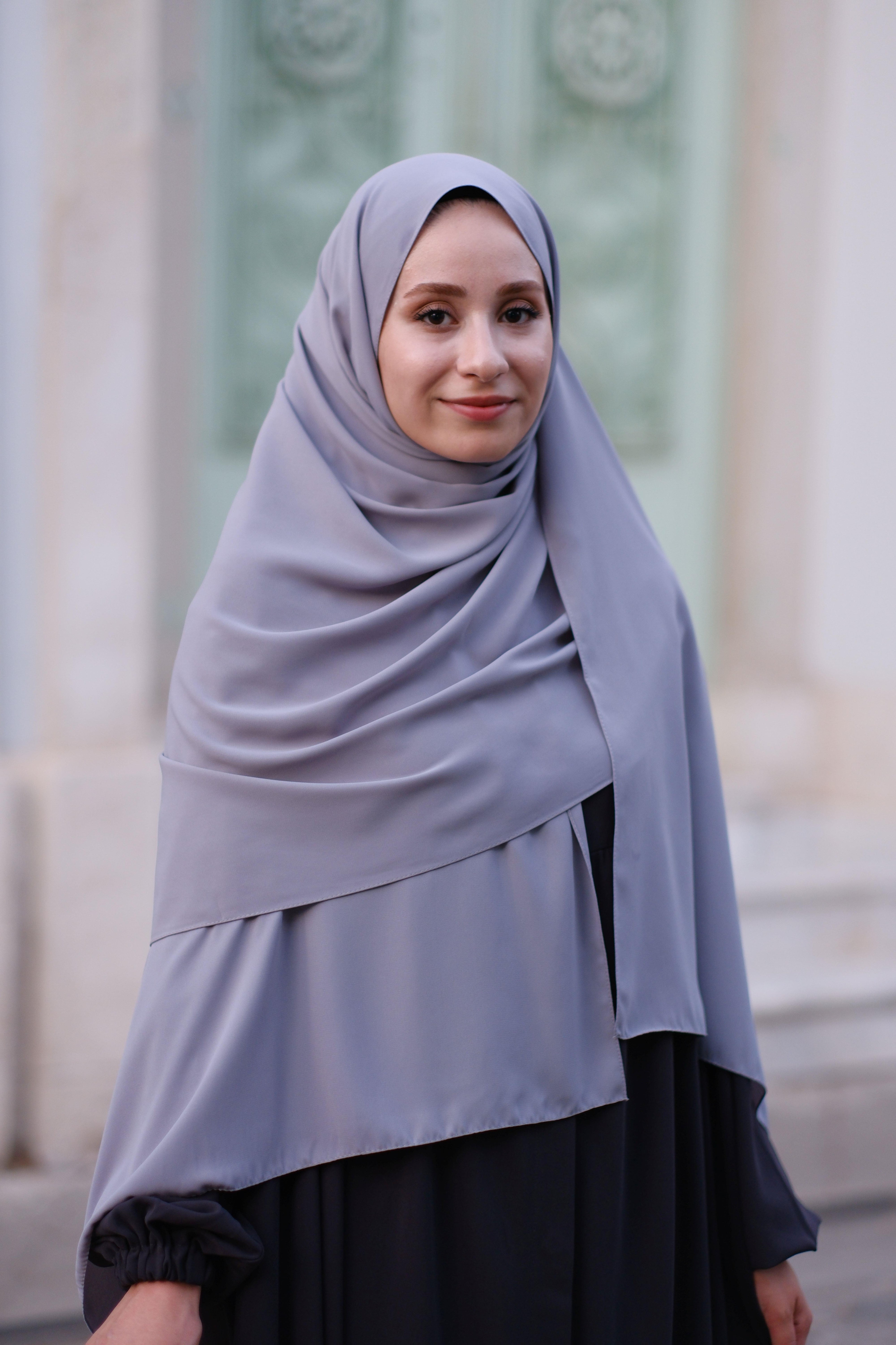 Medine İpeği Şal Açık Gri