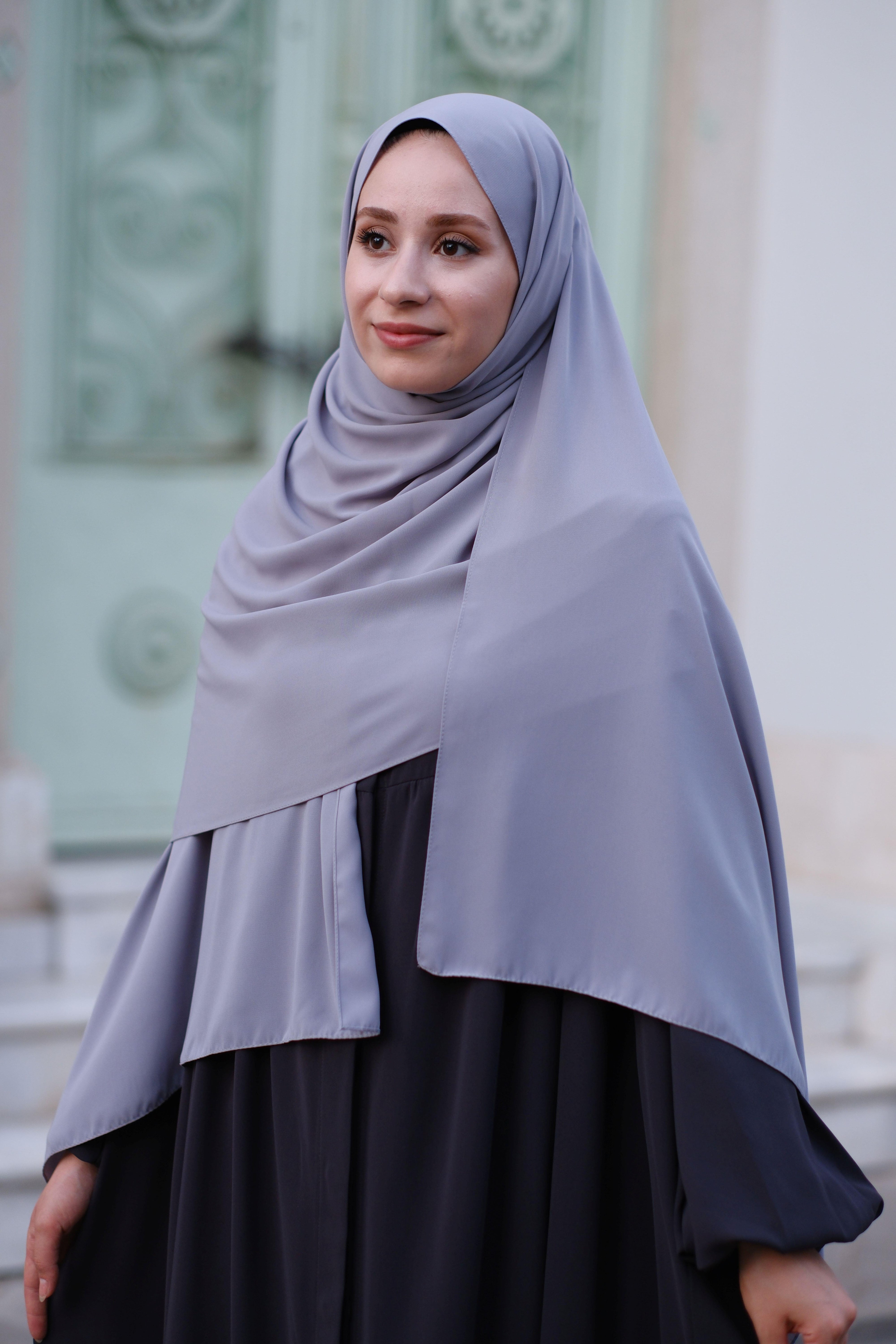 Medine İpeği Şal Açık Gri