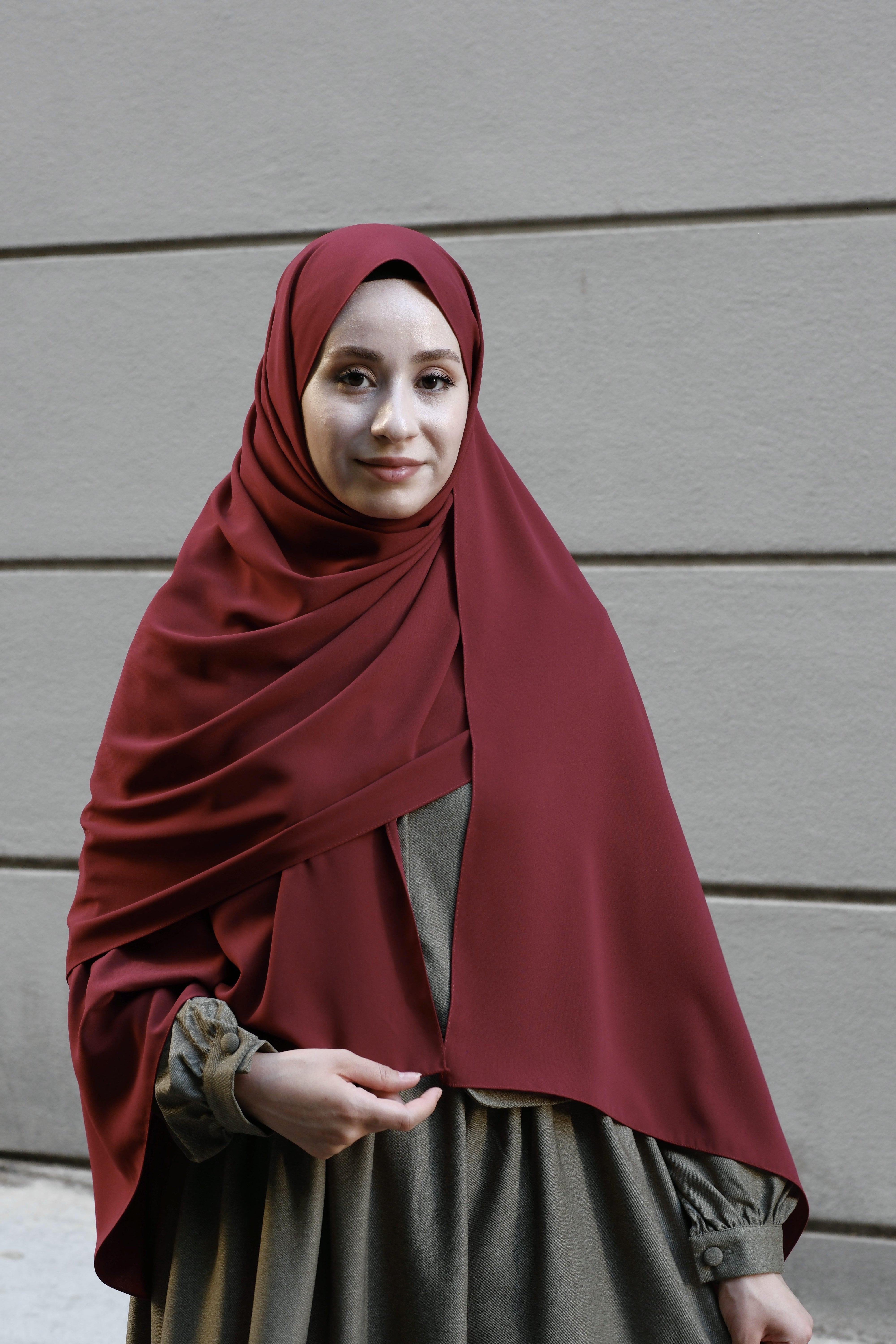 Medine İpeği Şal Bordo