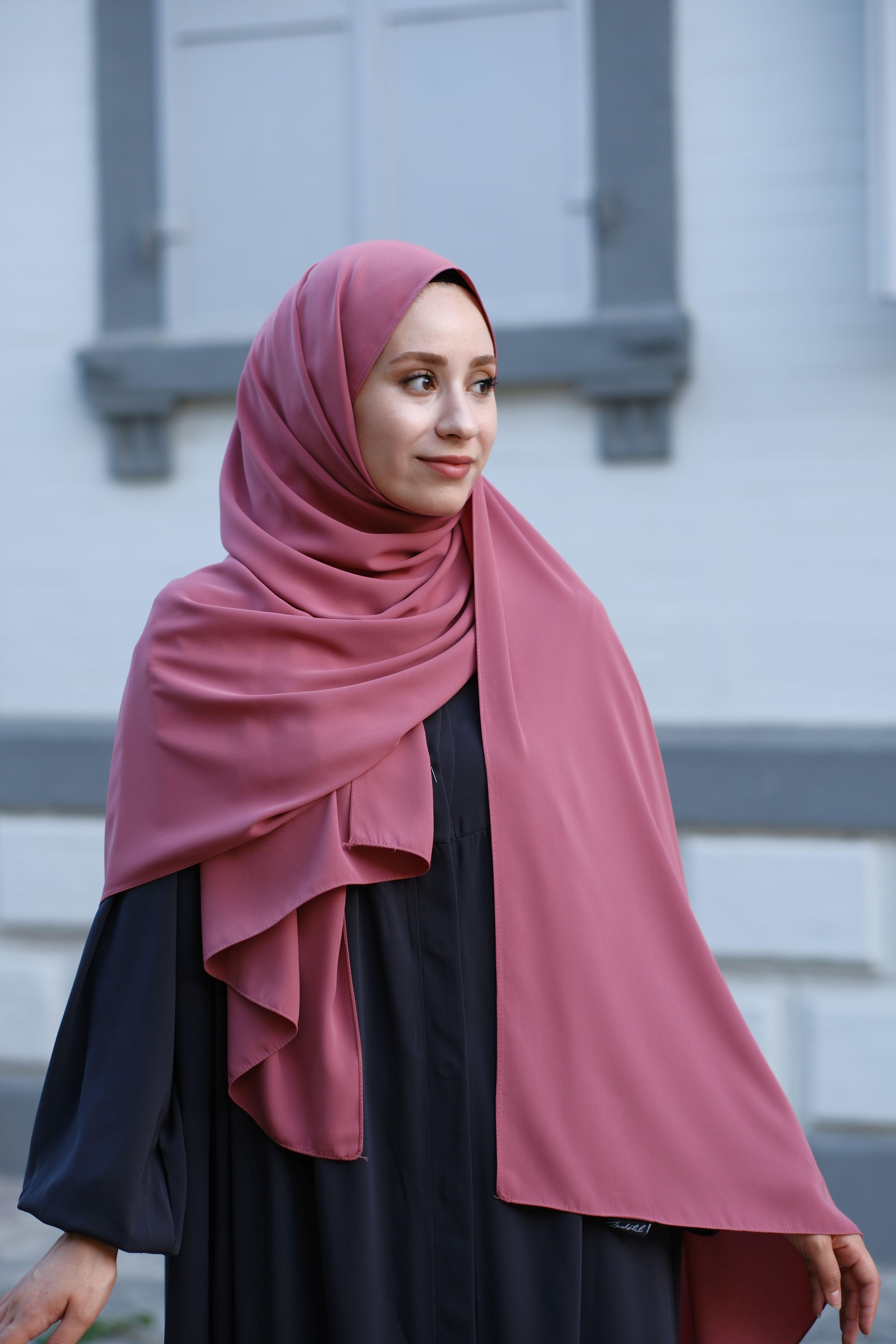 Medine İpeği Şal Gül Kurusu