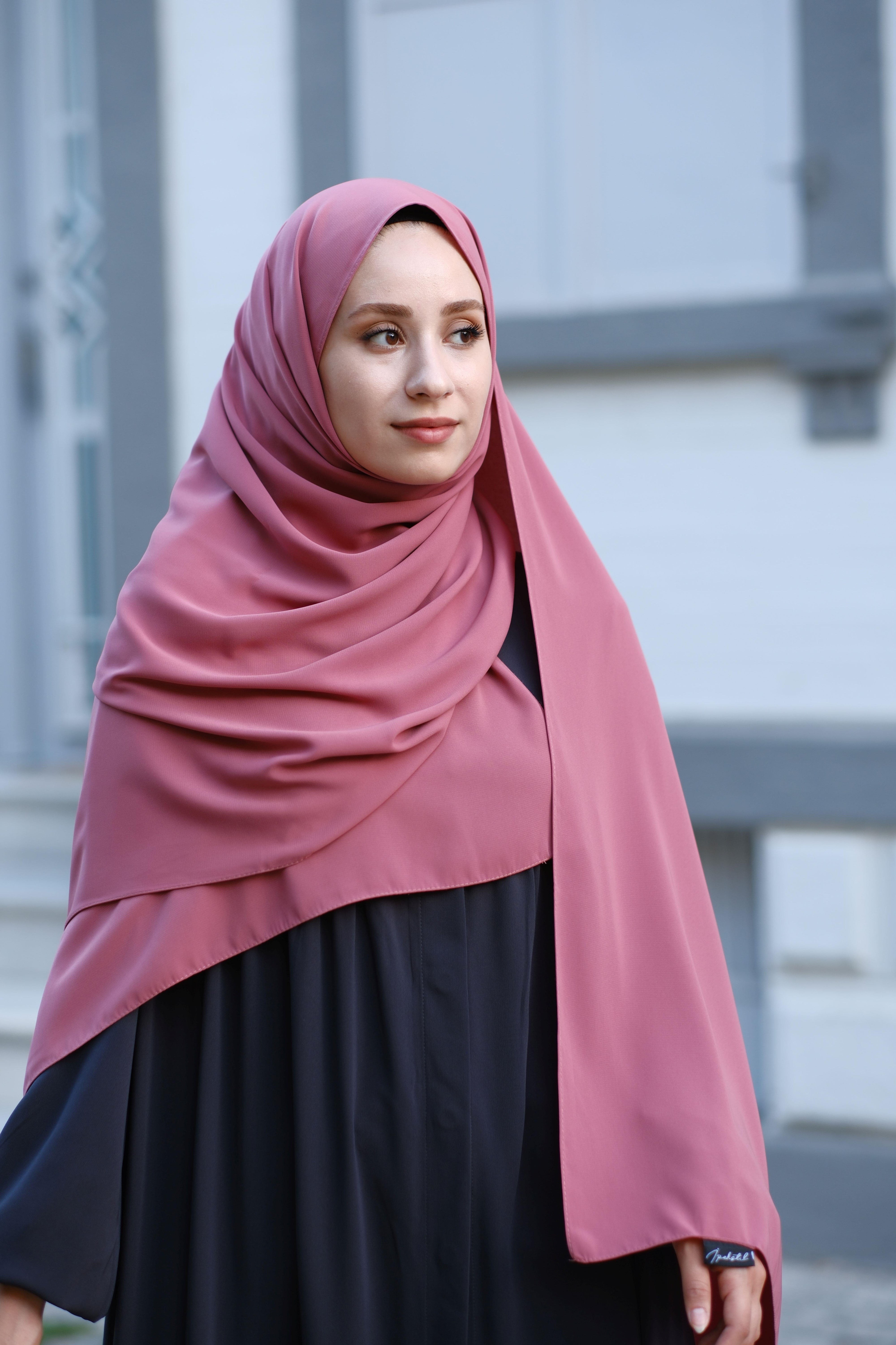 Medine İpeği Şal Gül Kurusu