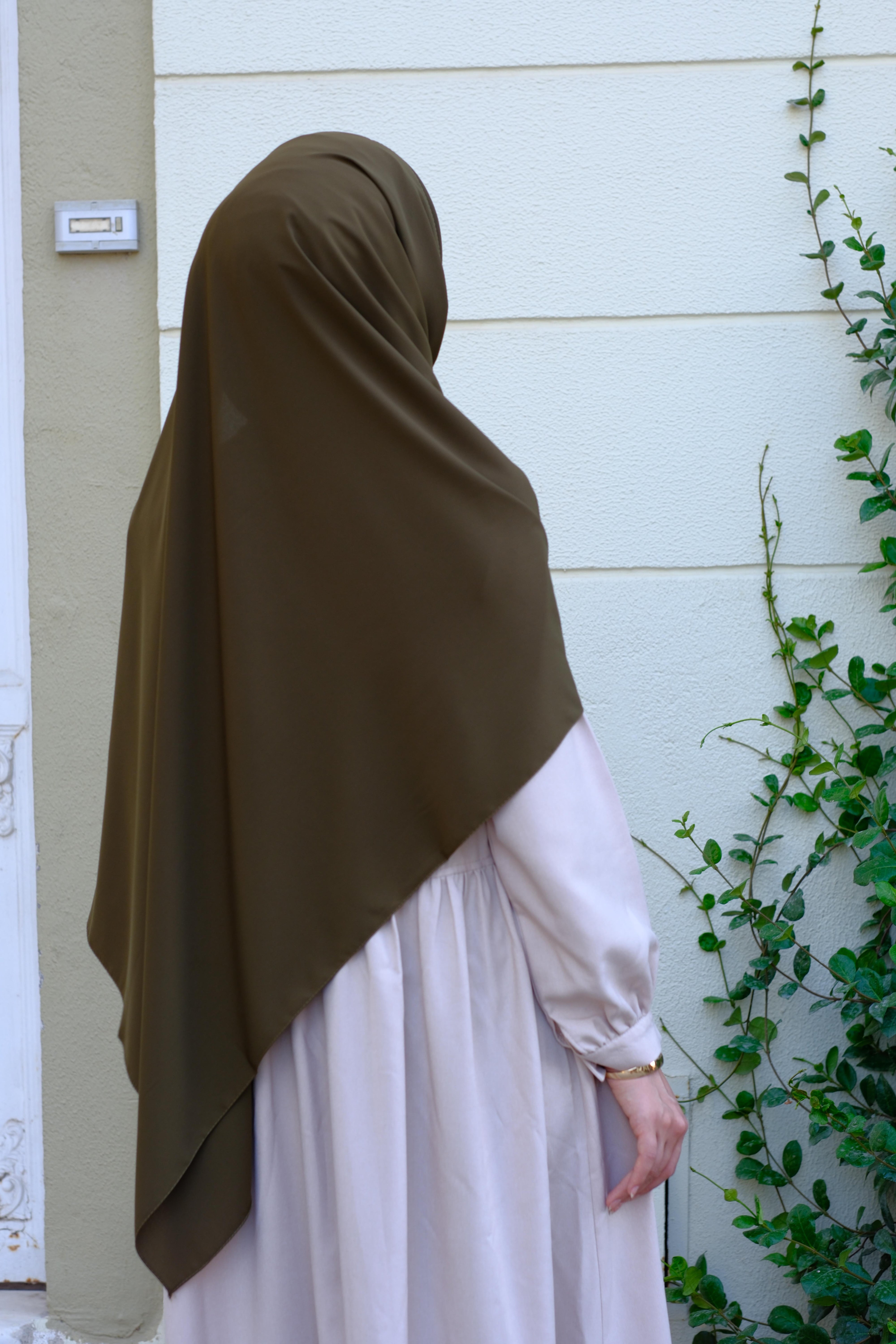 Medine İpeği Şal Haki Yeşil