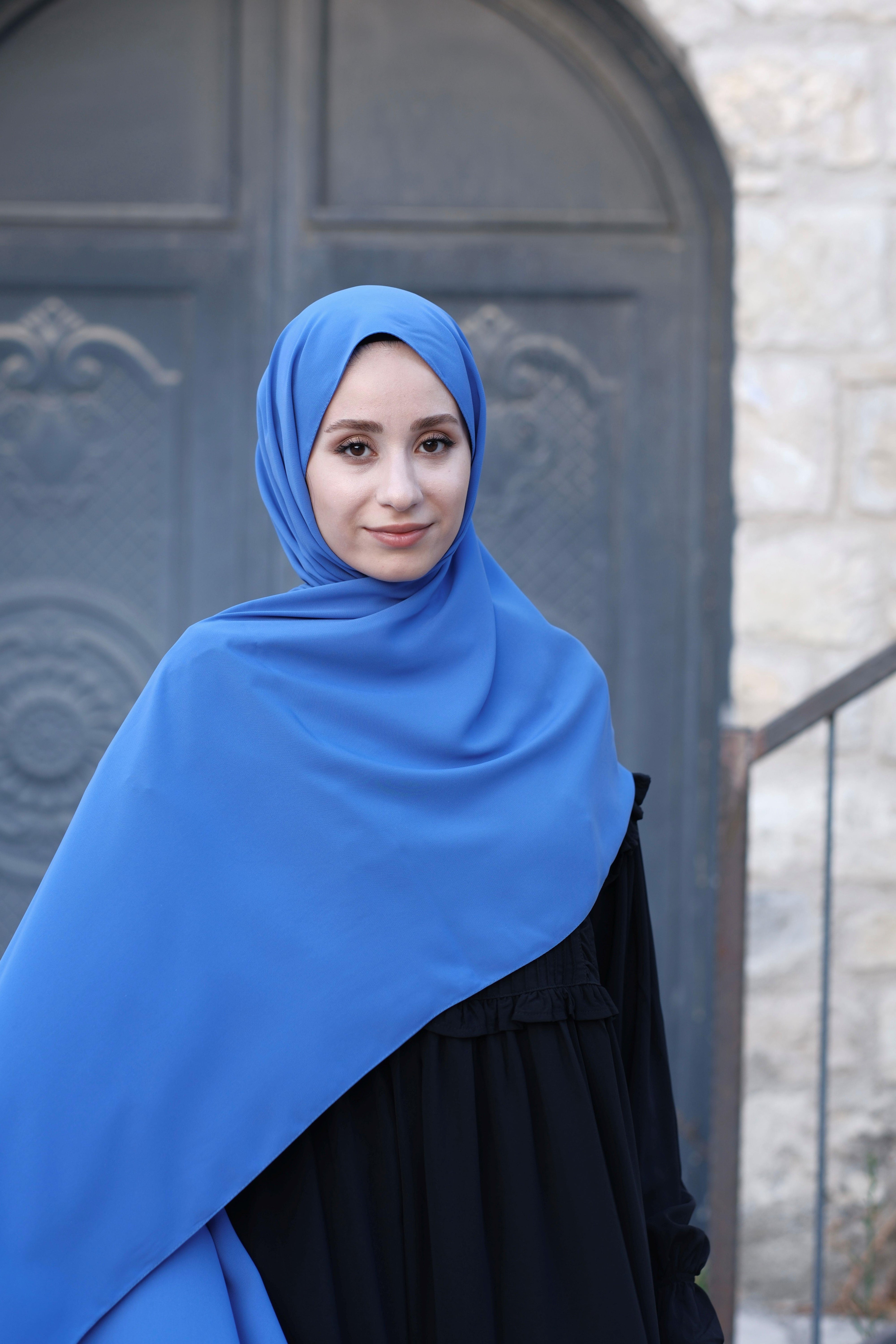 Medine İpeği Şal Kot Mavi