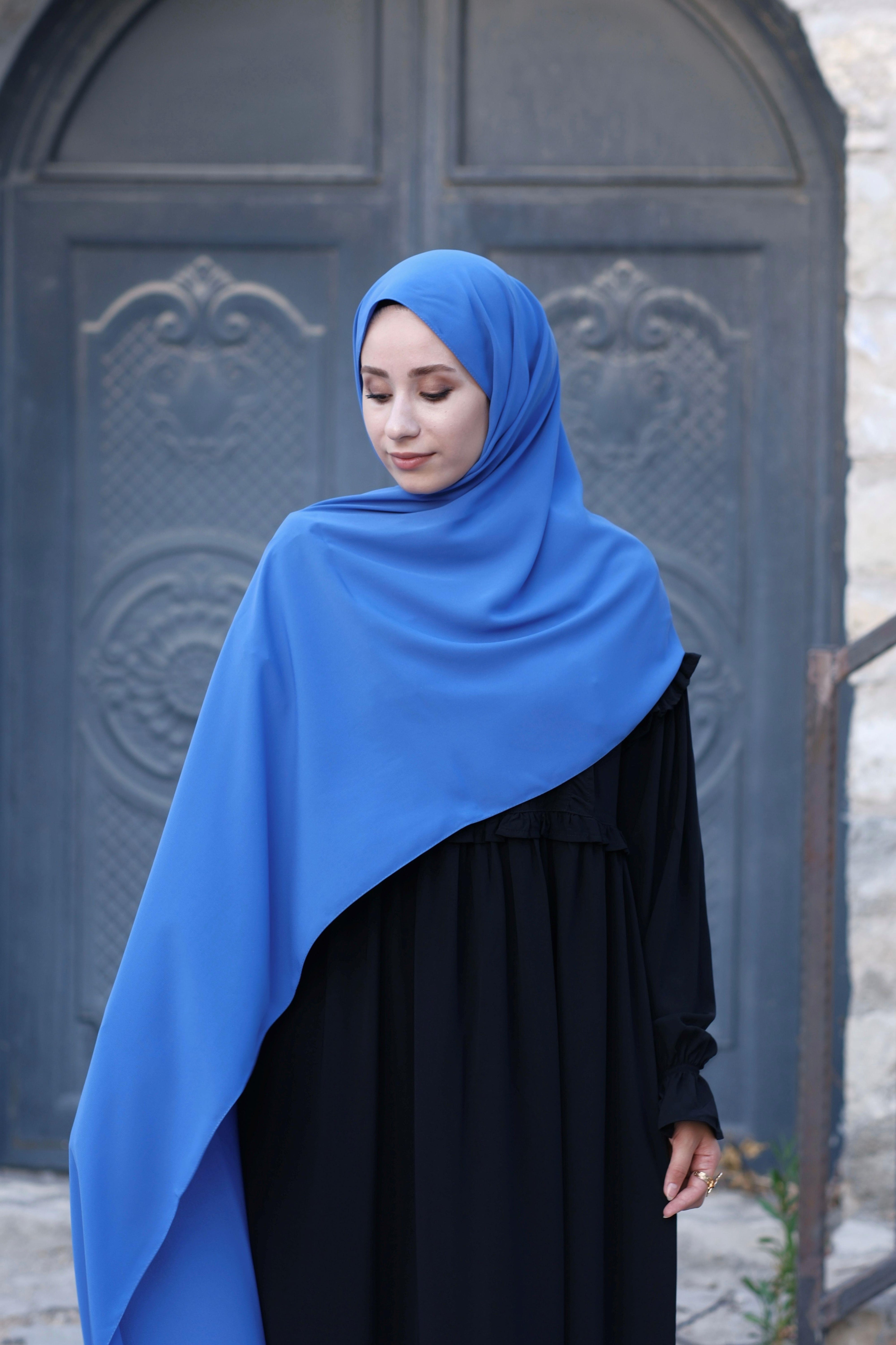 Medine İpeği Şal Kot Mavi