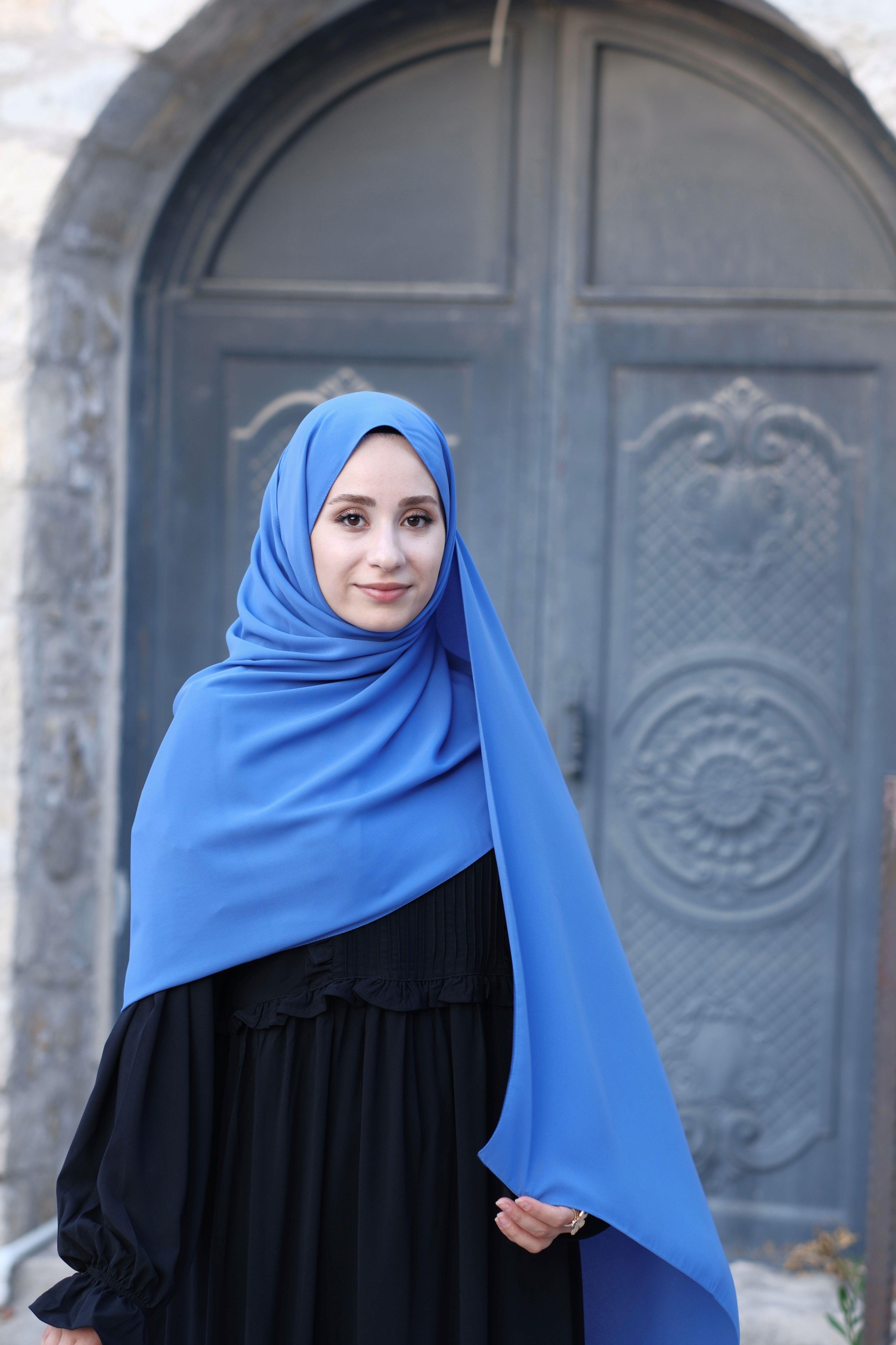 Medine İpeği Şal Kot Mavi