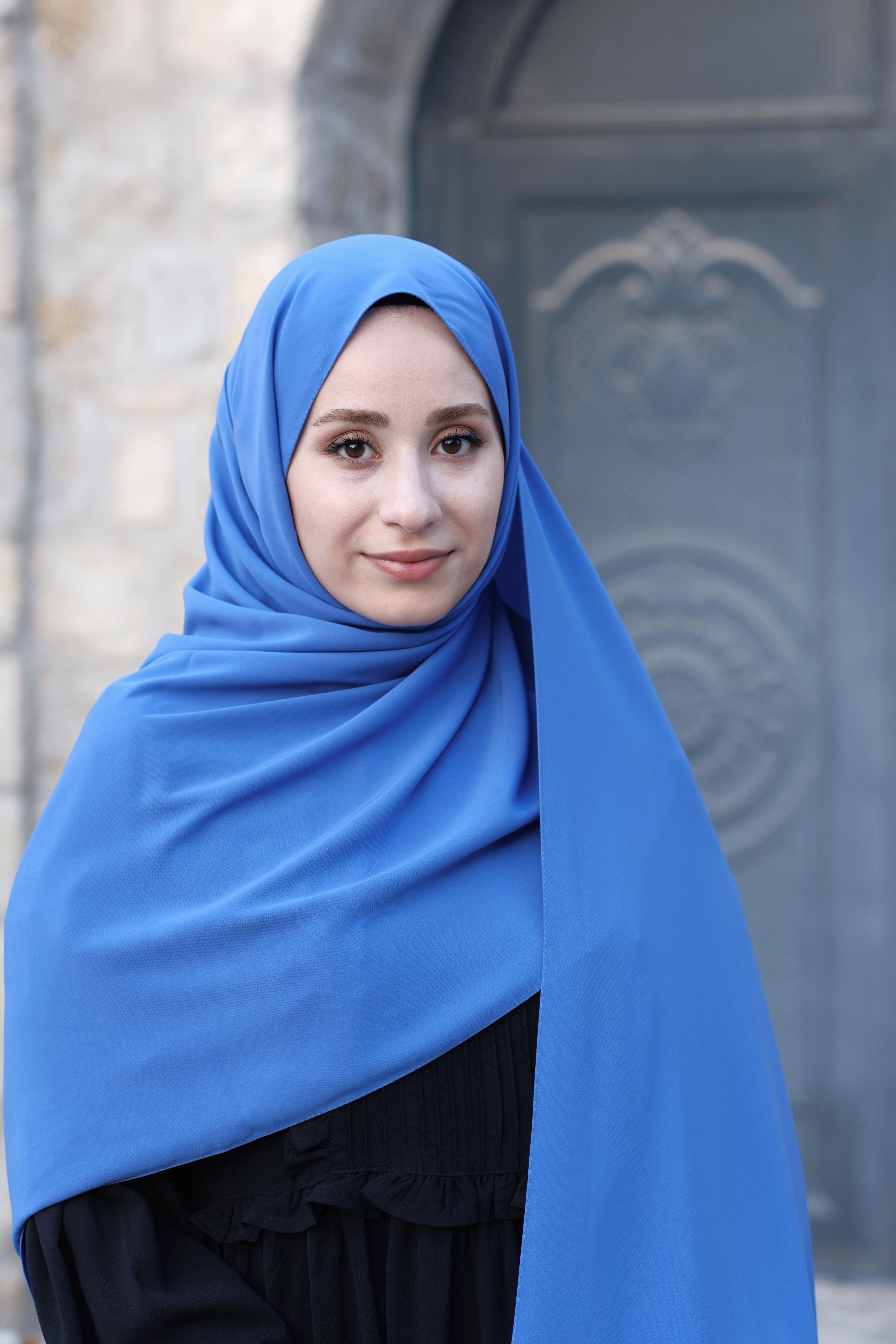 Medine İpeği Şal Kot Mavi