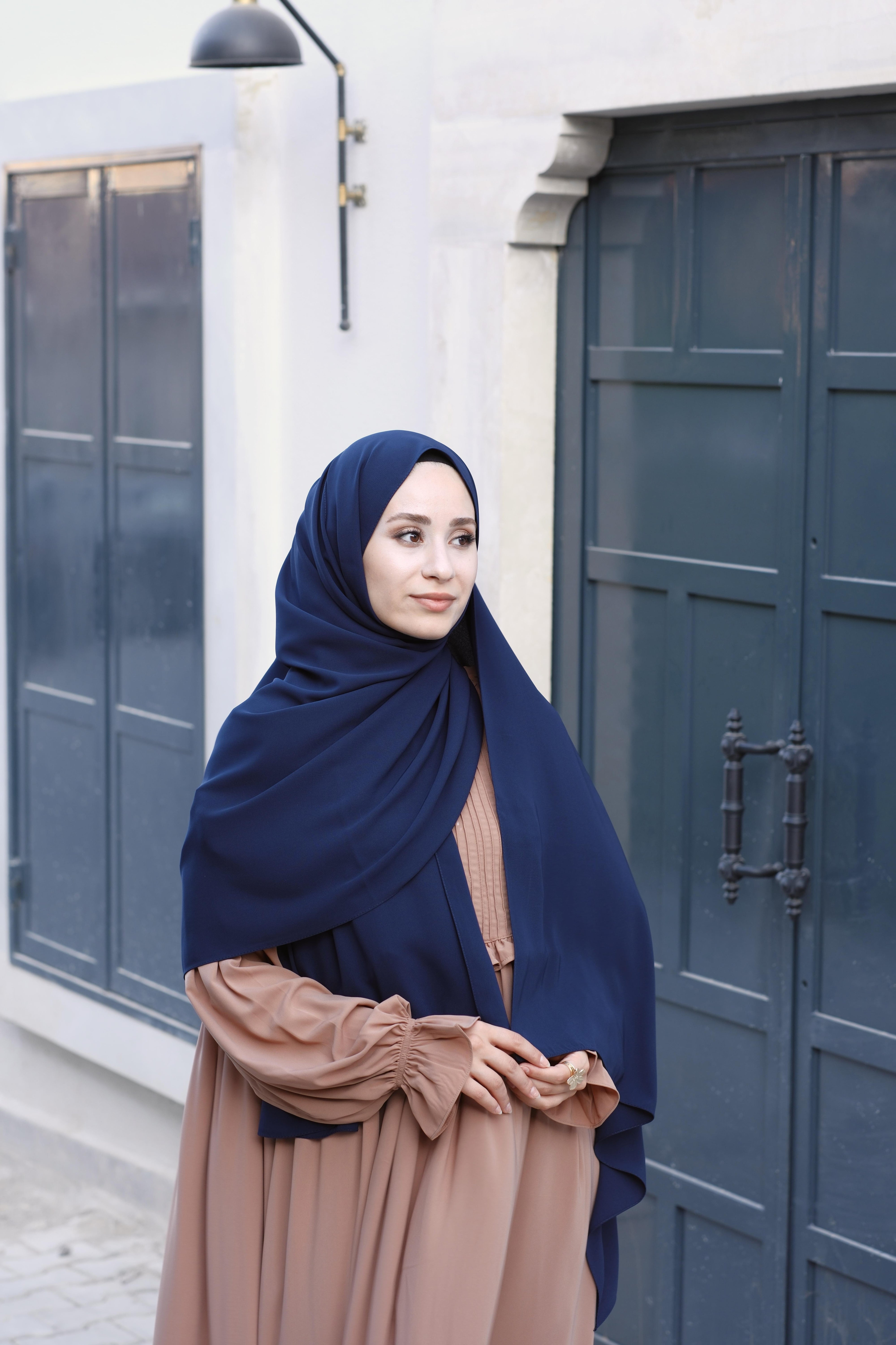 Medine İpeği Şal Lacivert