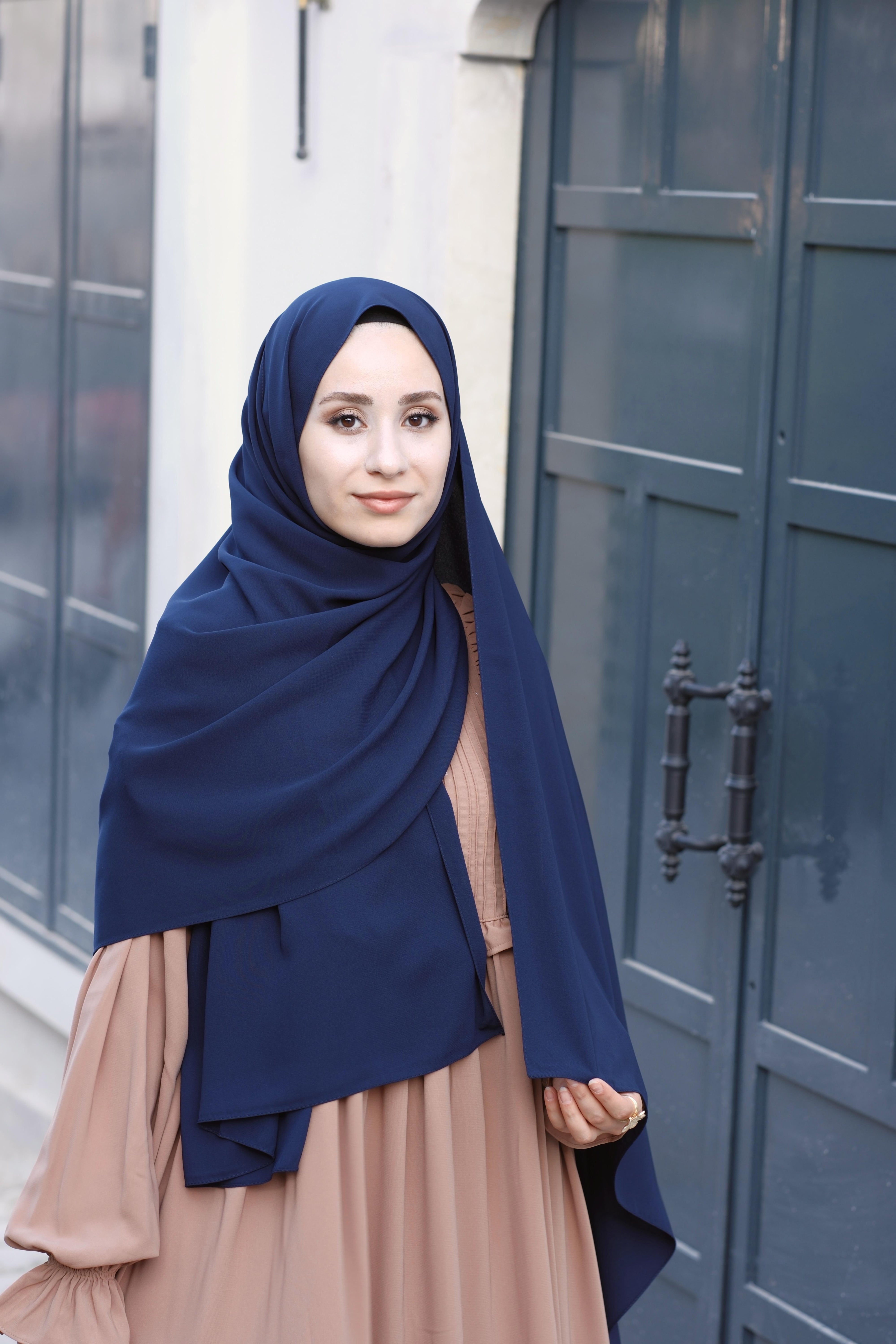 Medine İpeği Şal Lacivert