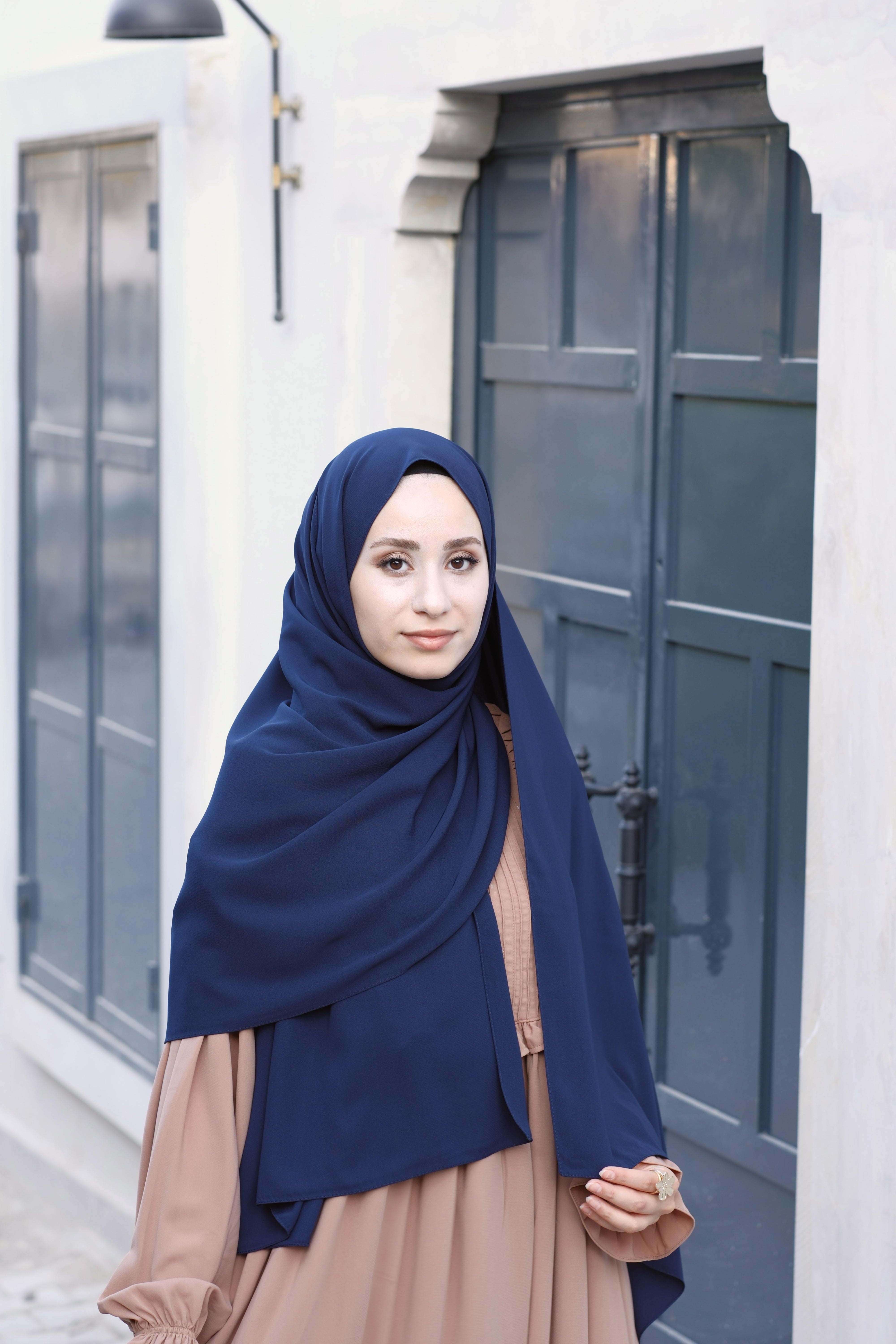 Medine İpeği Şal Lacivert