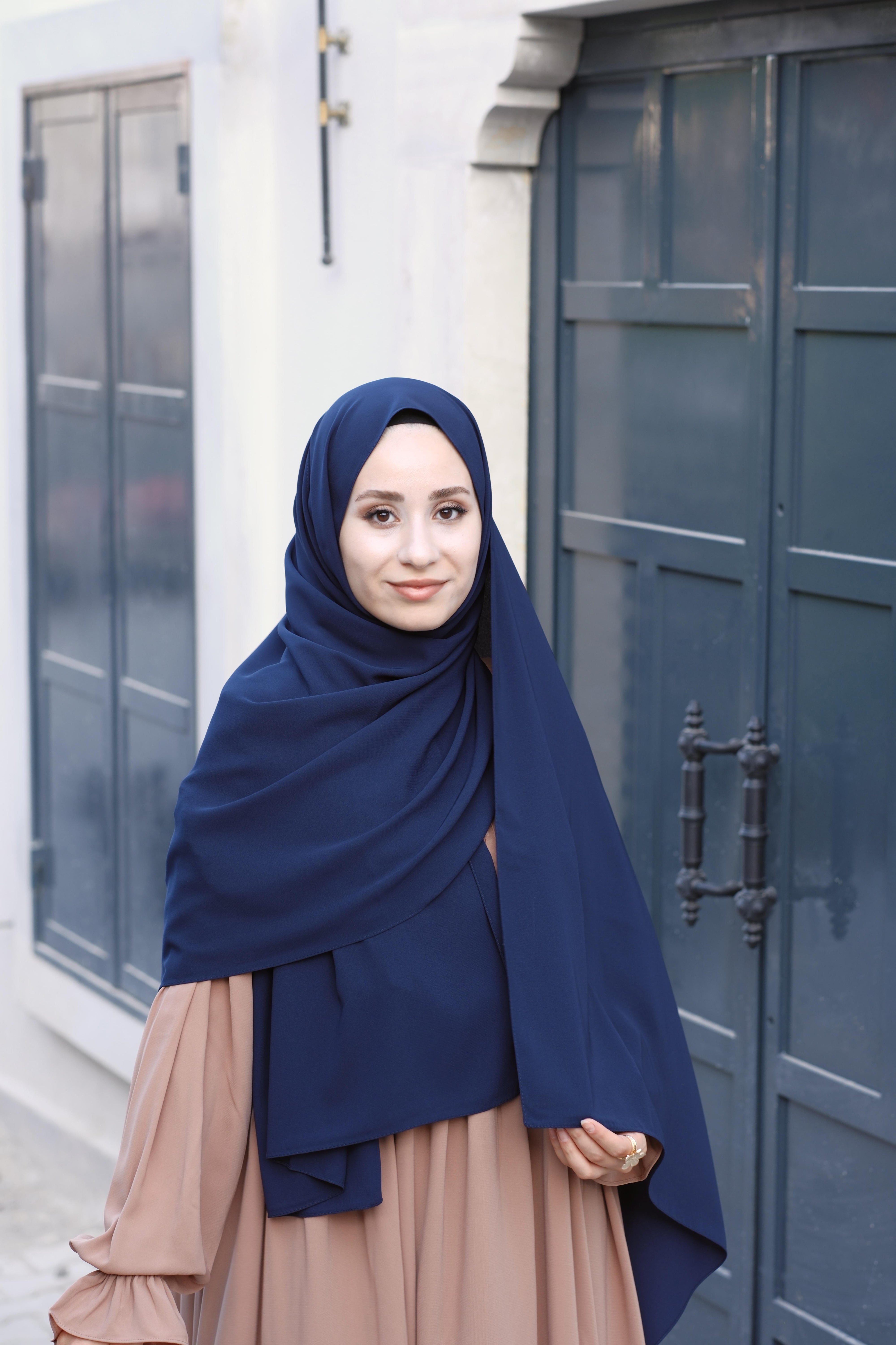 Medine İpeği Şal Lacivert