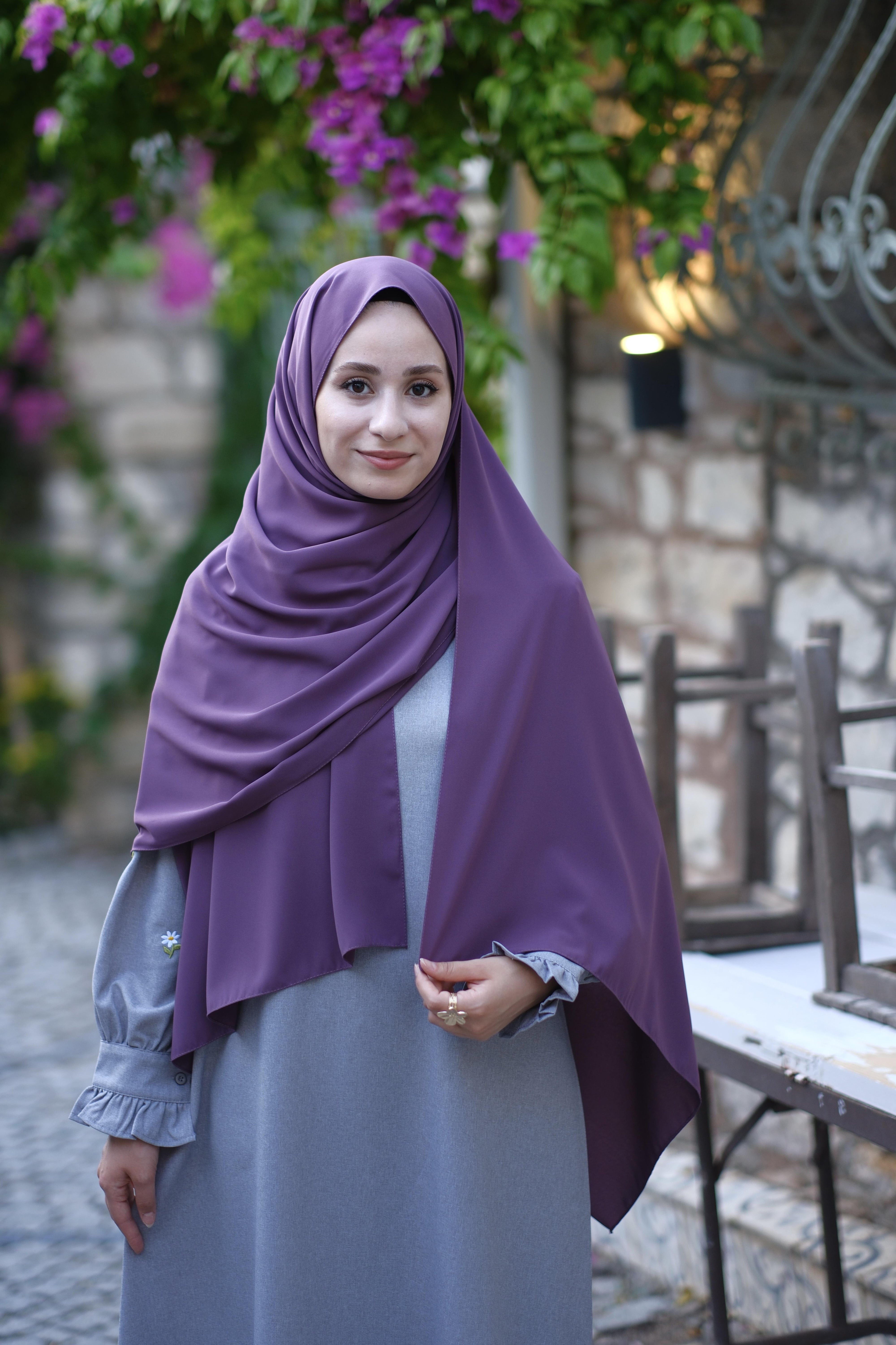 Medine İpeği Şal Mürdüm