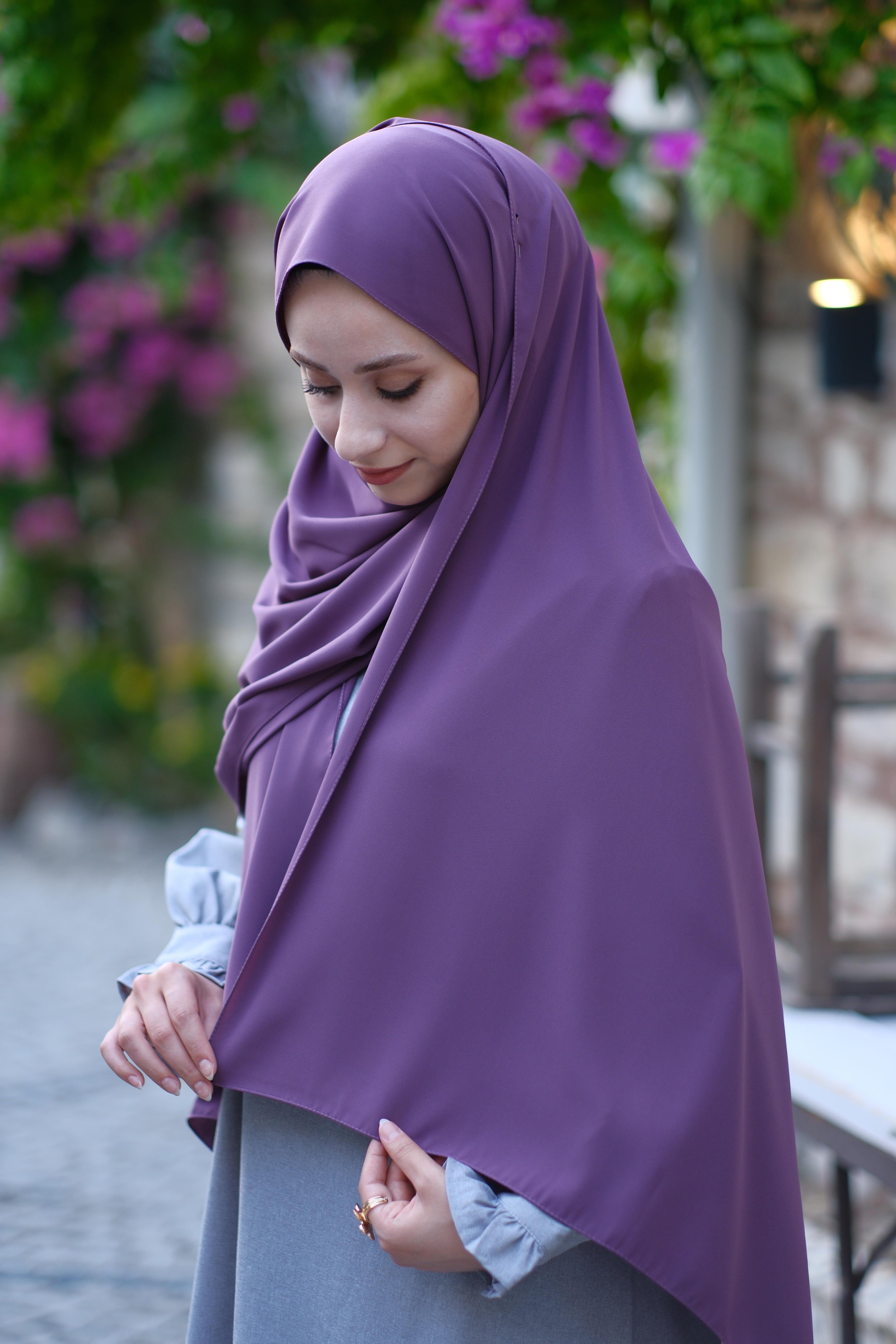 Medine İpeği Şal Mürdüm