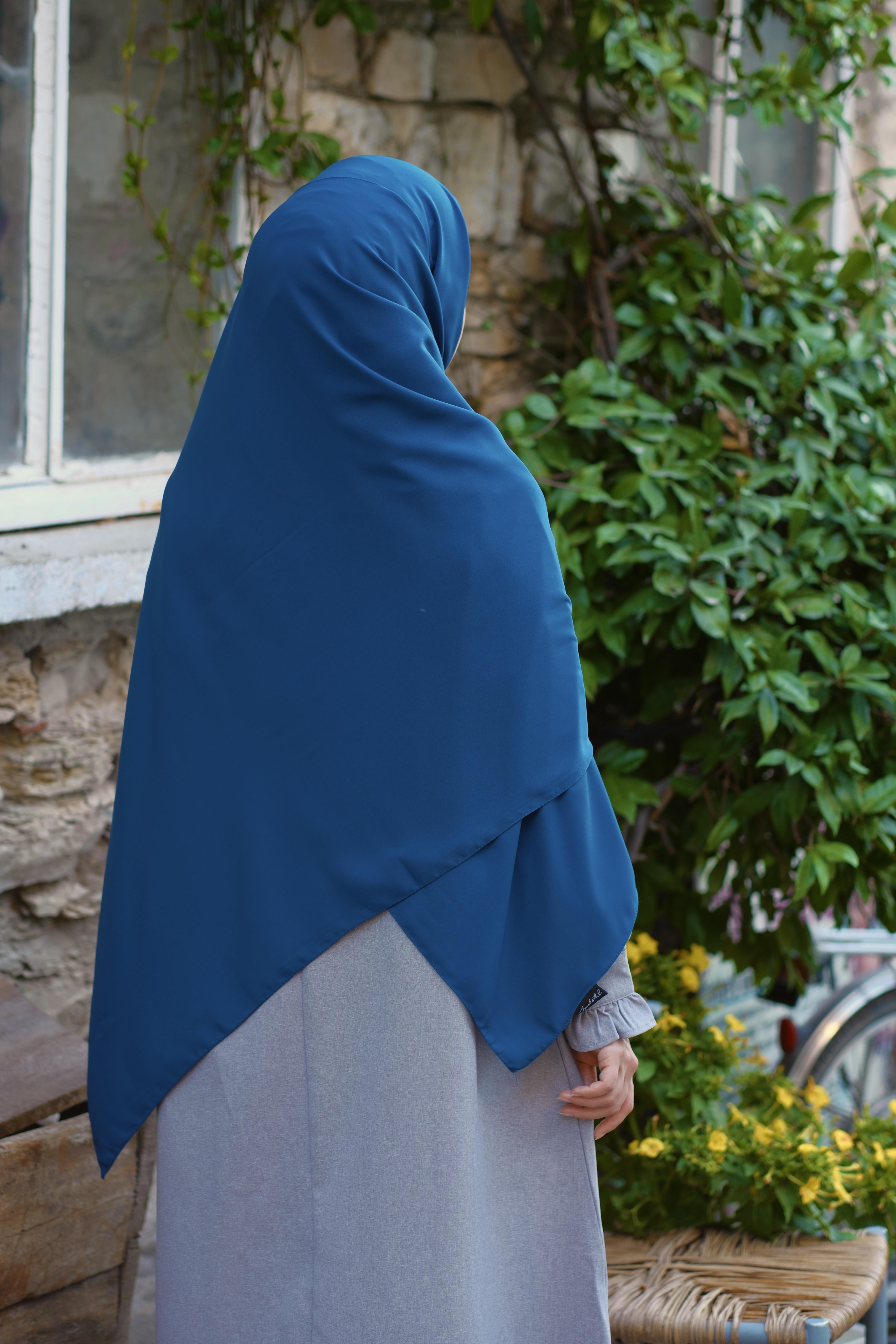 Medine İpeği Şal Petrol Mavi