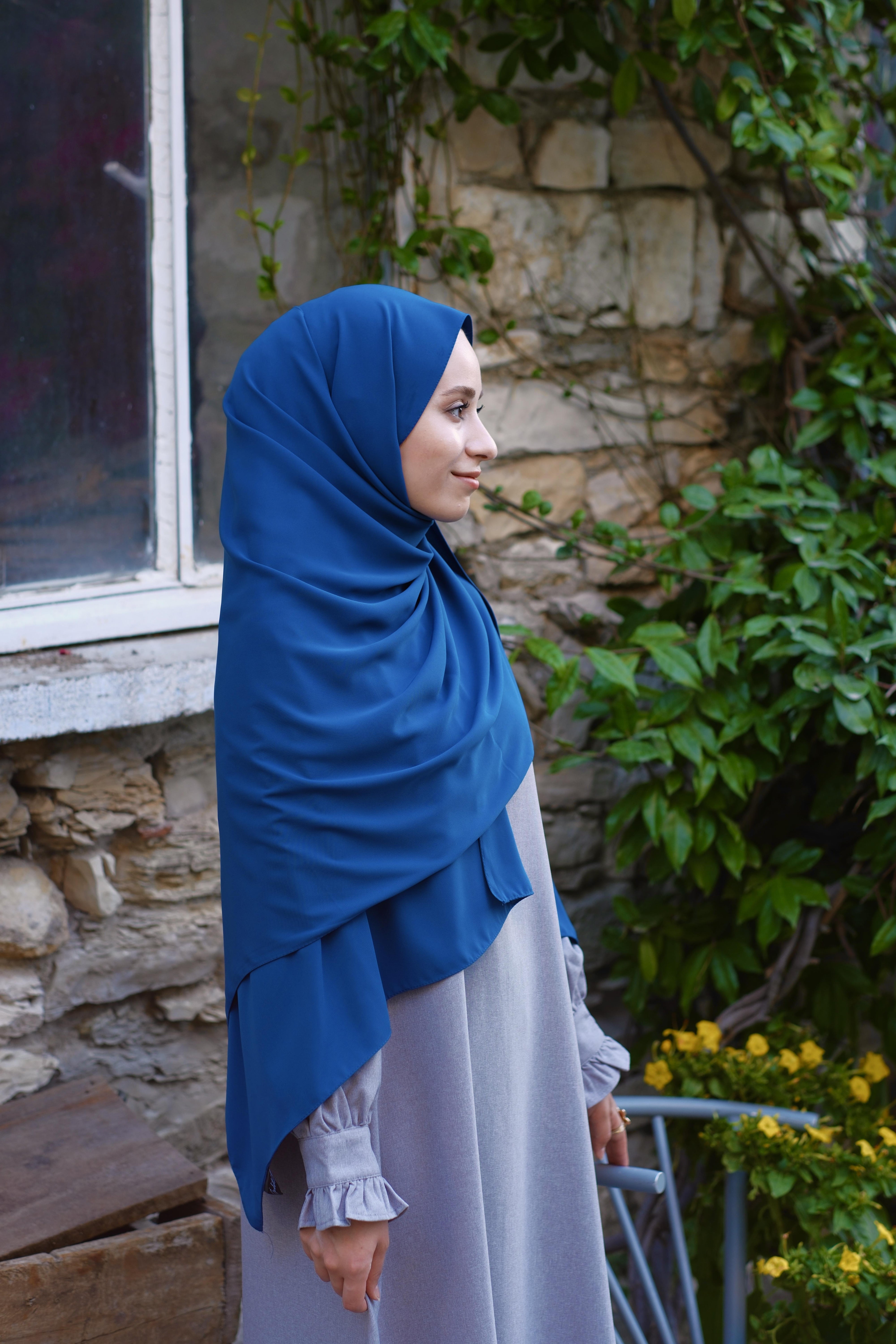 Medine İpeği Şal Petrol Mavi