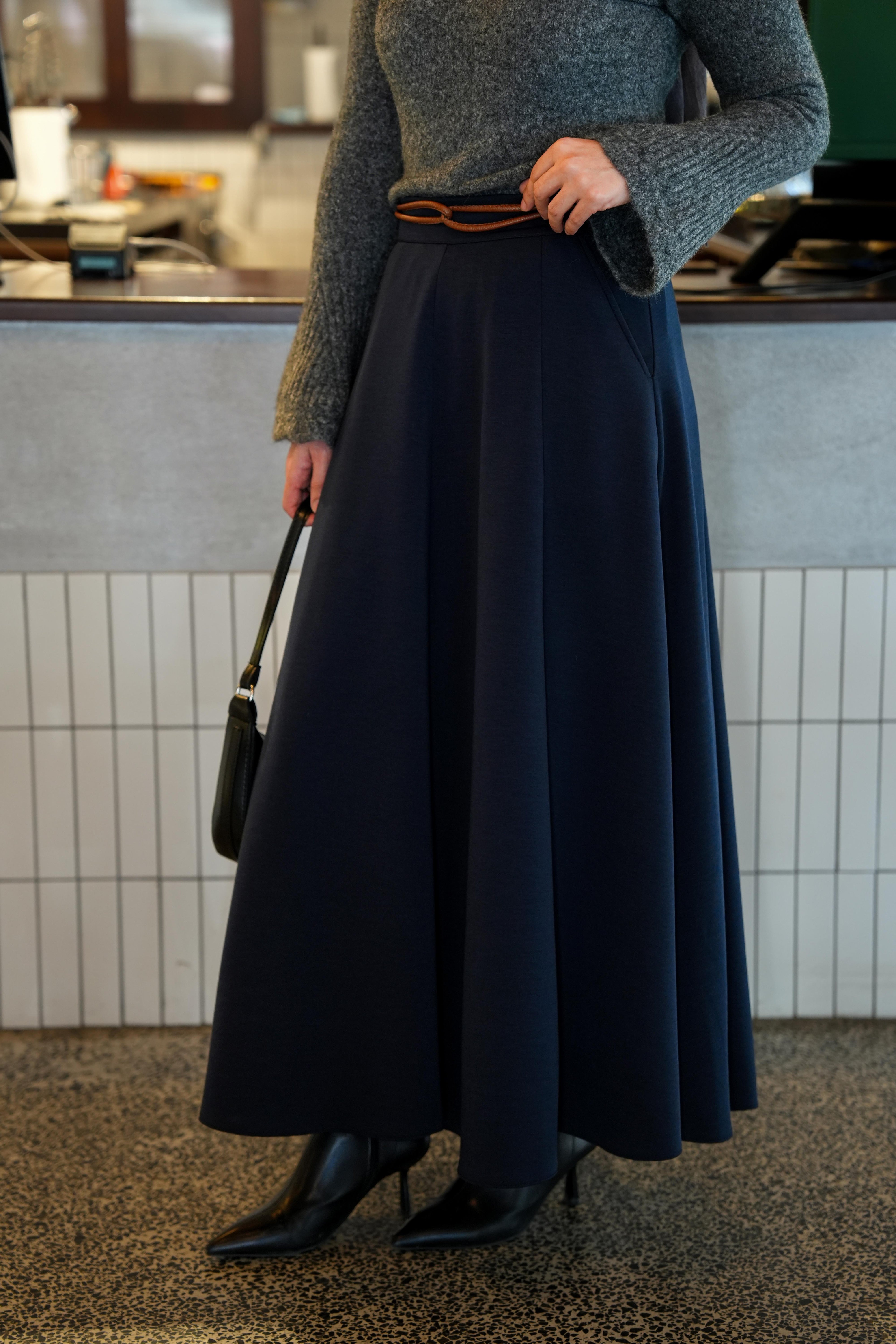 Modal Parçalı Etek Lacivert