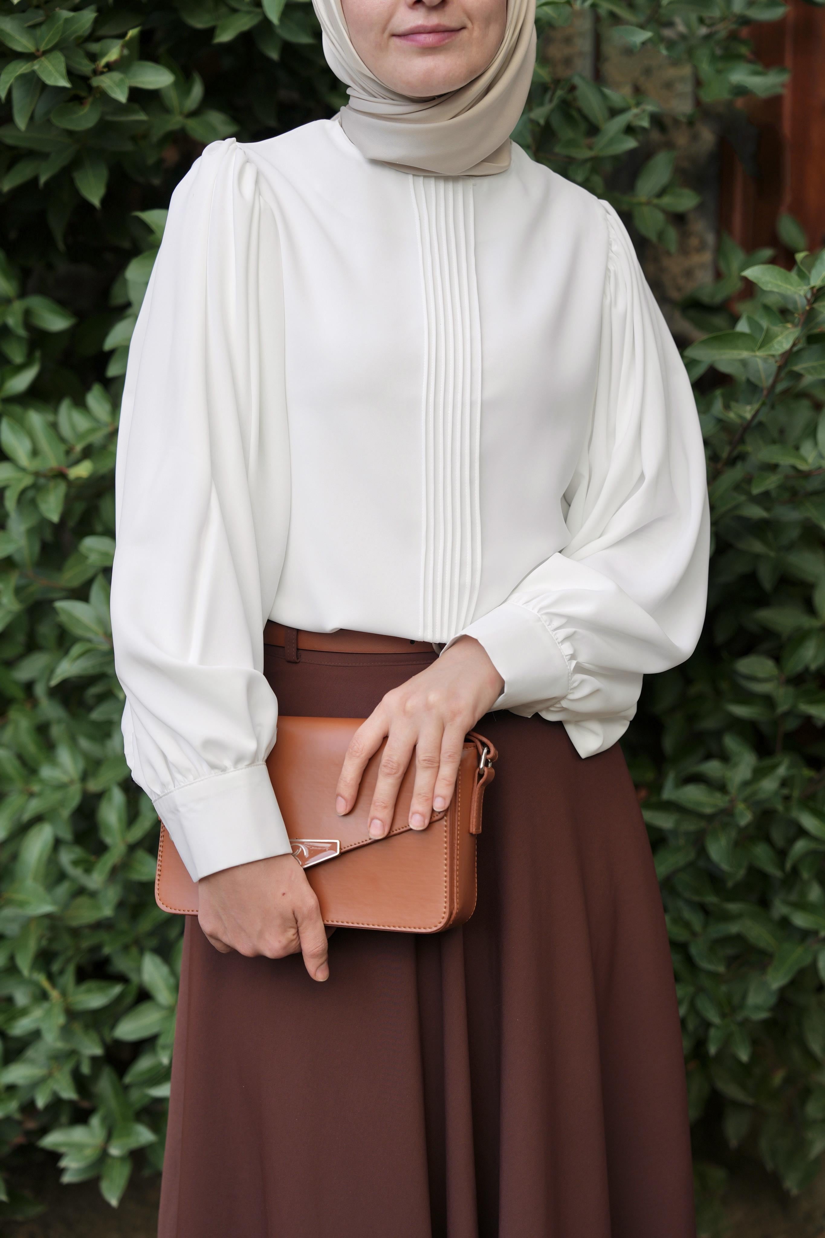 Nervürlü Gömlek Beyaz