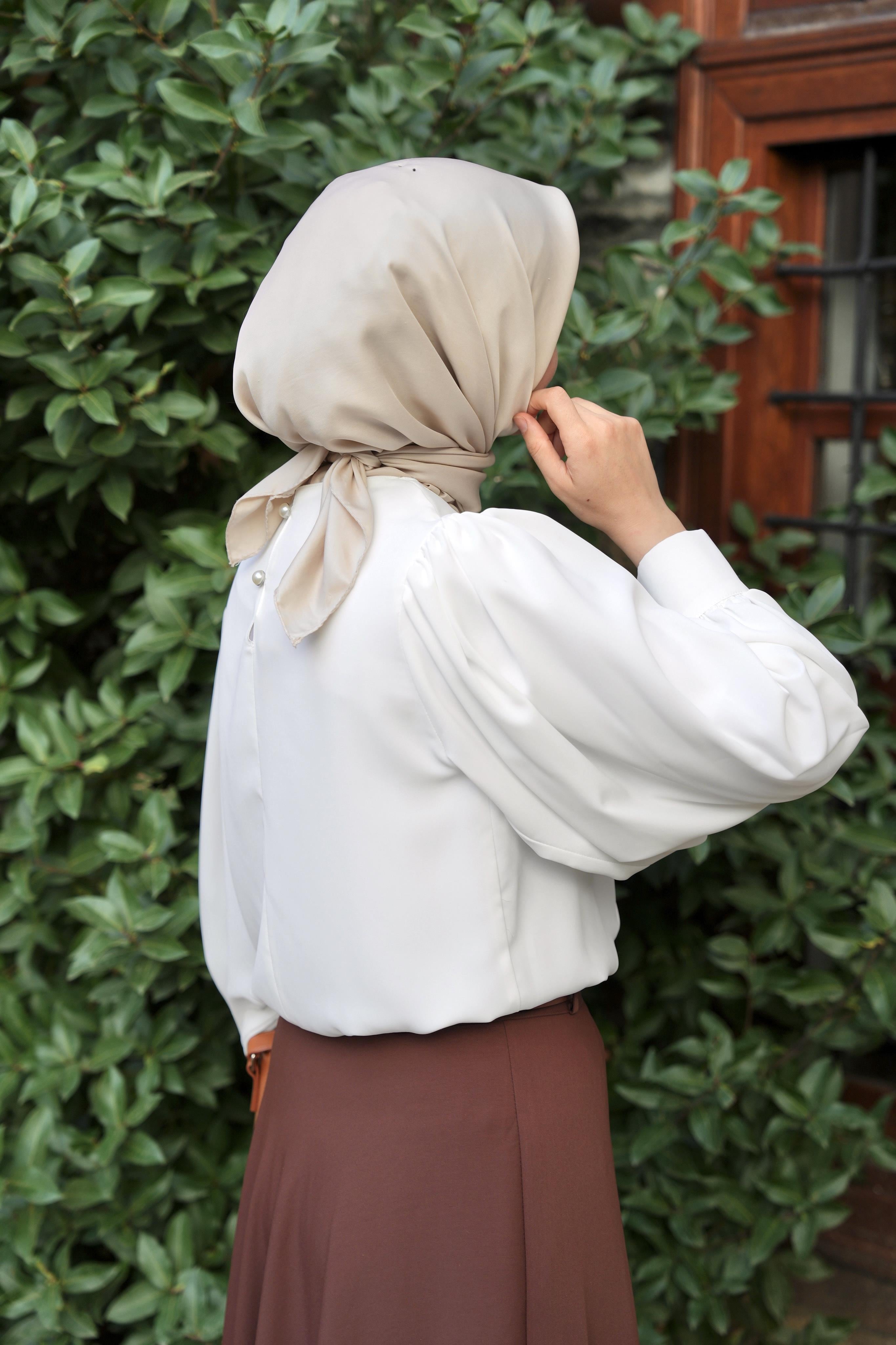 Nervürlü Gömlek Beyaz