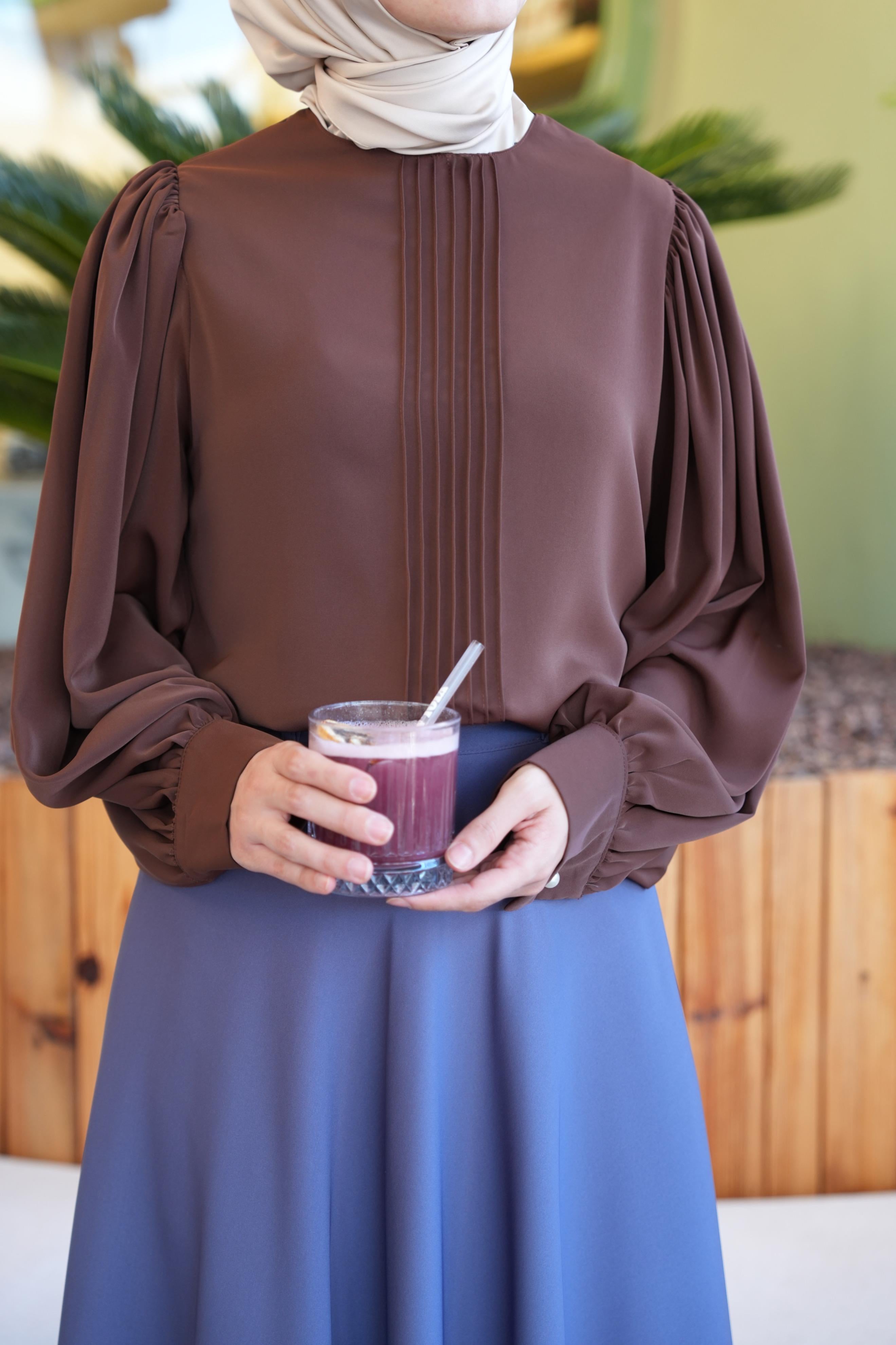 Nervürlü Gömlek Kahverengi