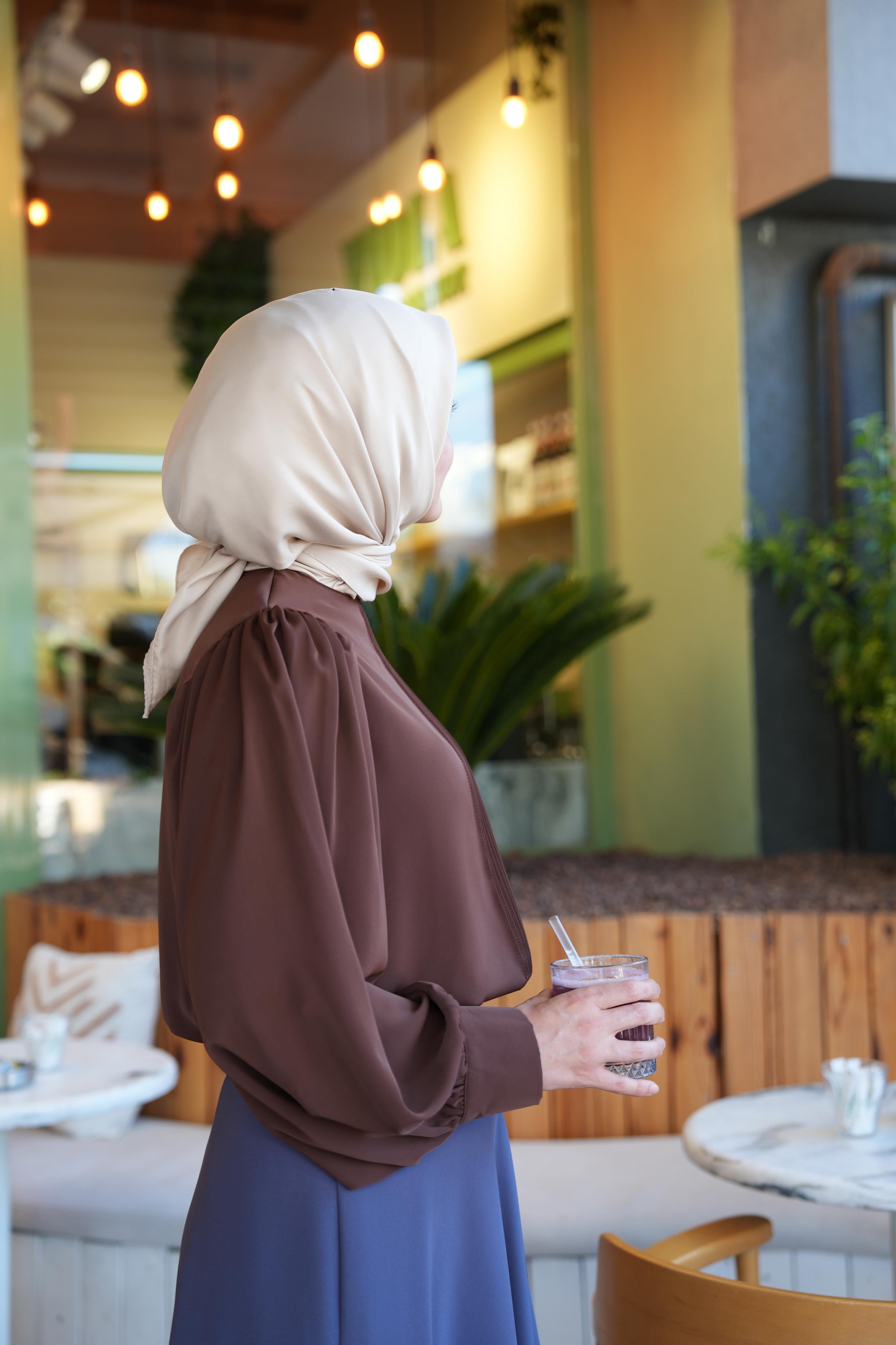 Nervürlü Gömlek Kahverengi