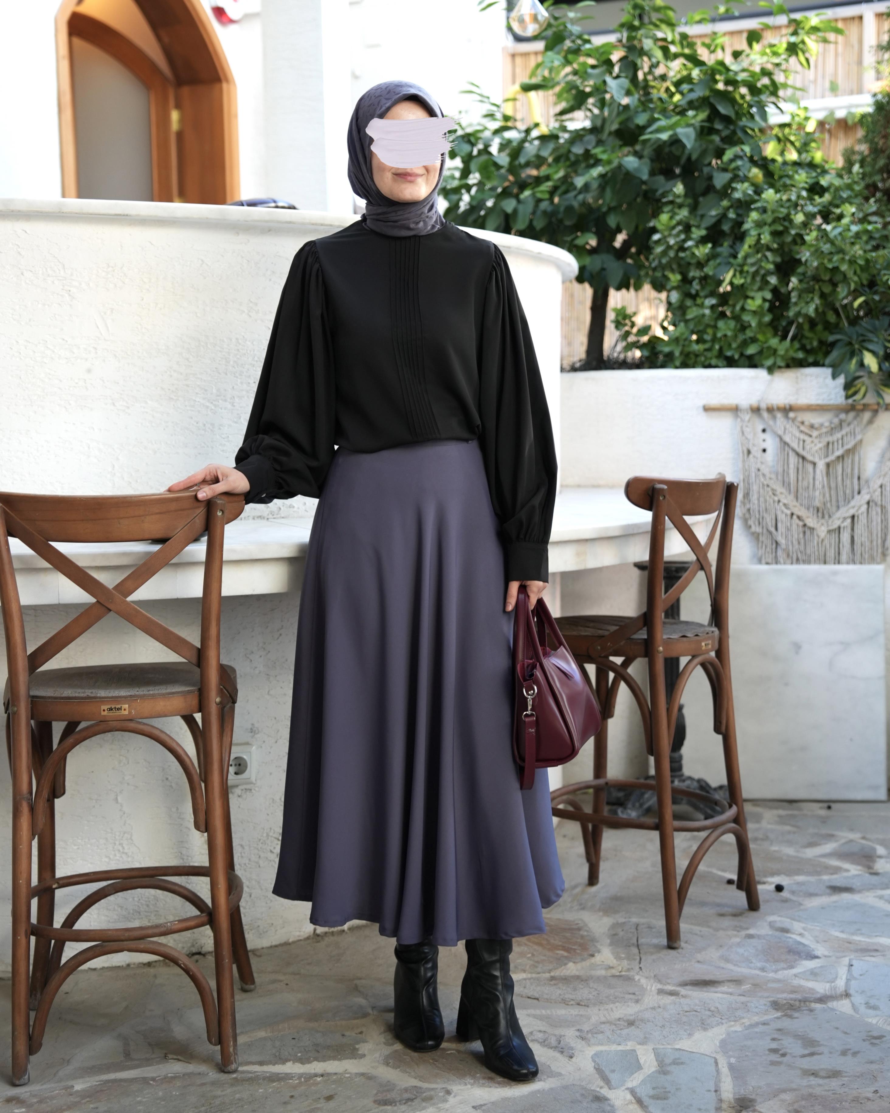 Nervürlü Gömlek Siyah