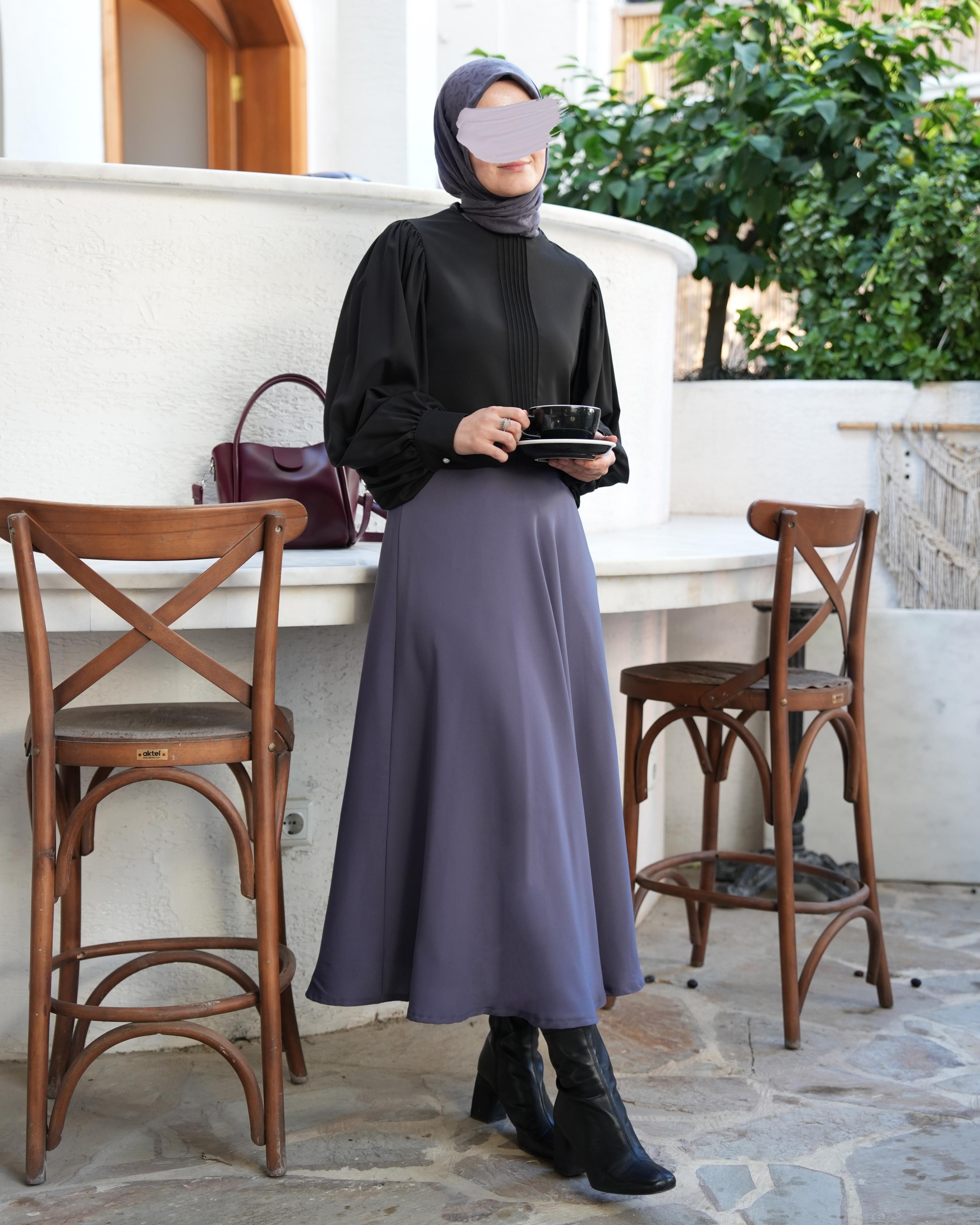 Nervürlü Gömlek Siyah