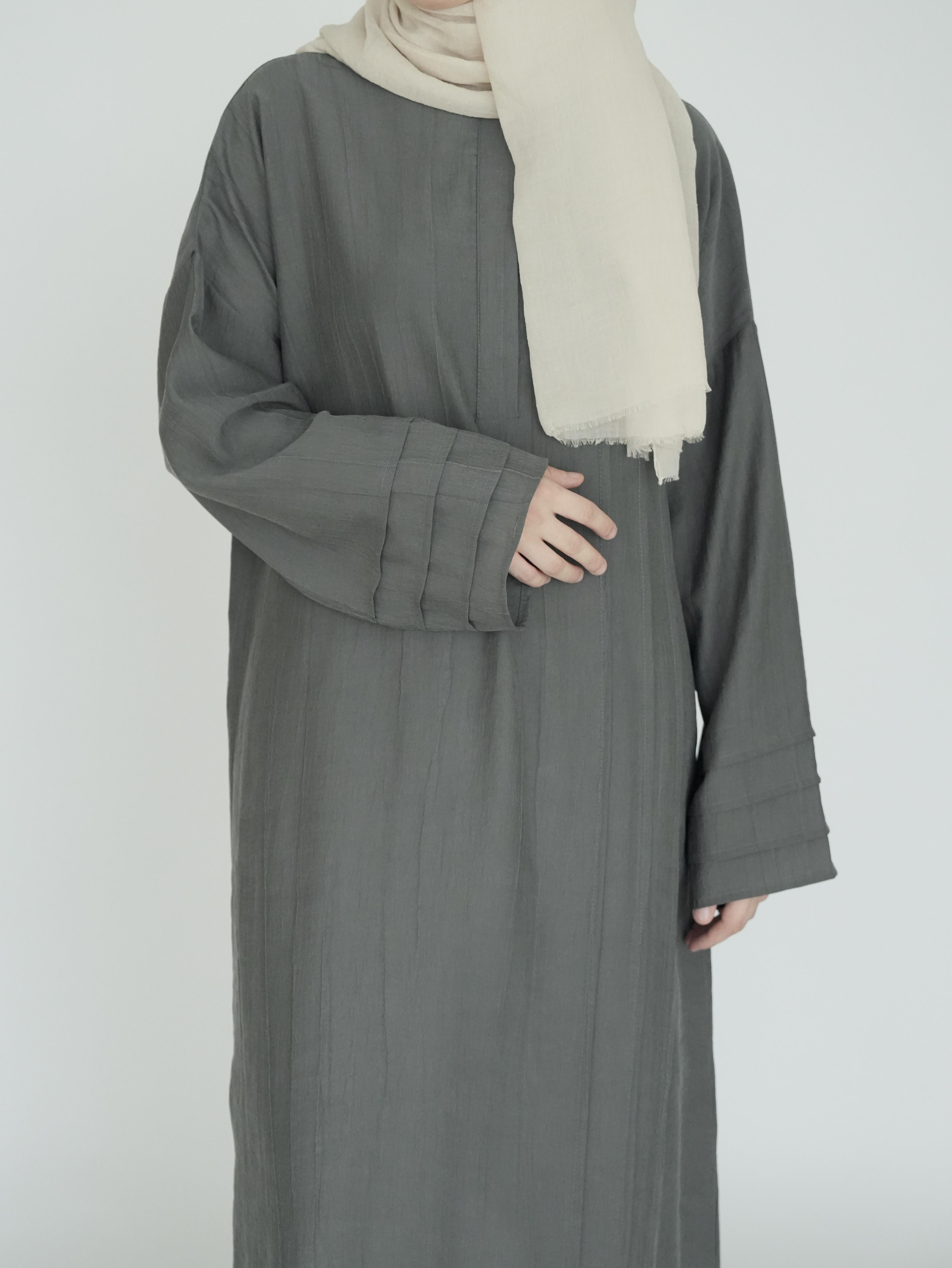 Nisa Nervürlü Elbise KÜF YEŞİLİ