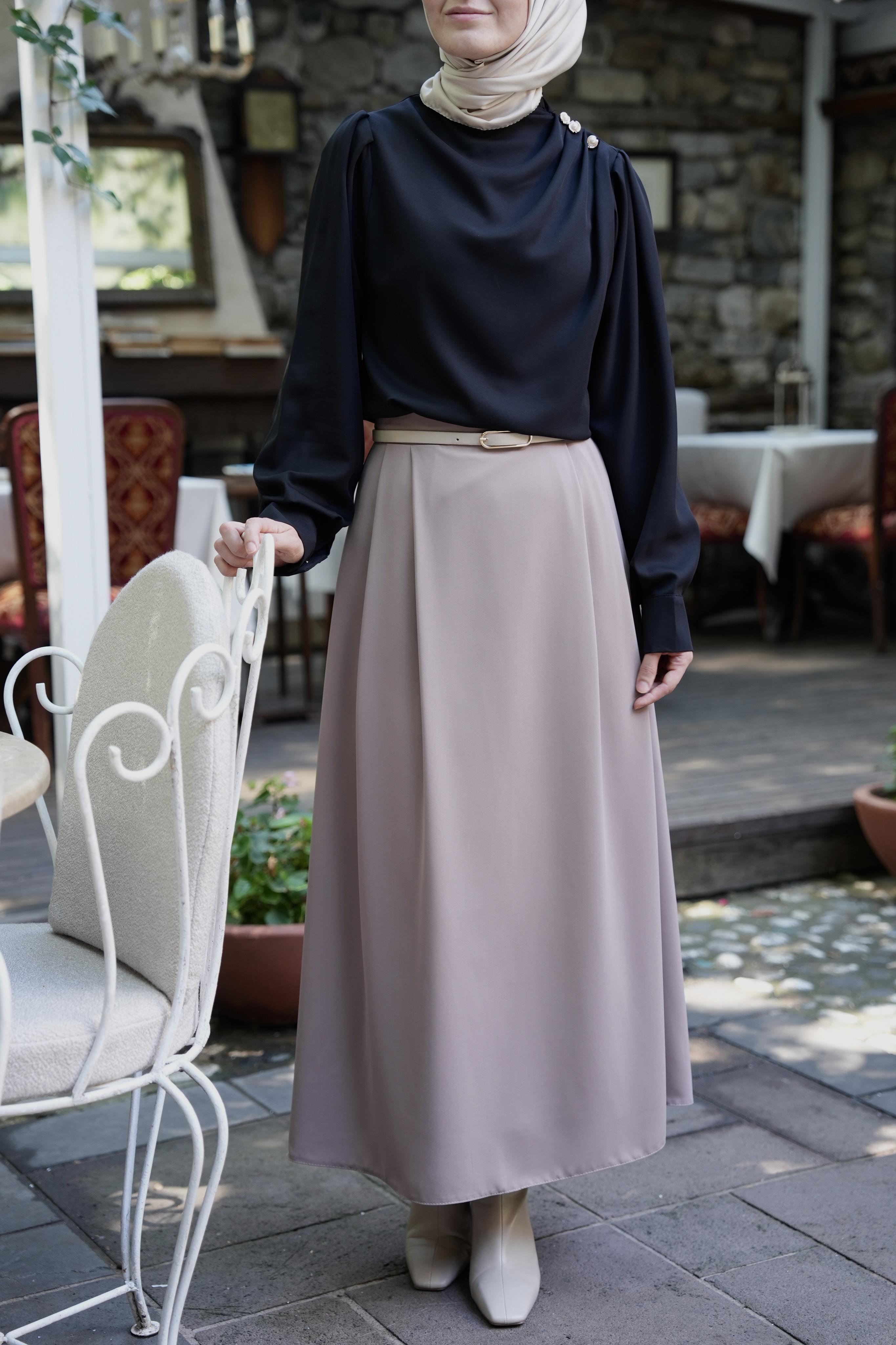 Omuz Düğmeli Gömlek Siyah