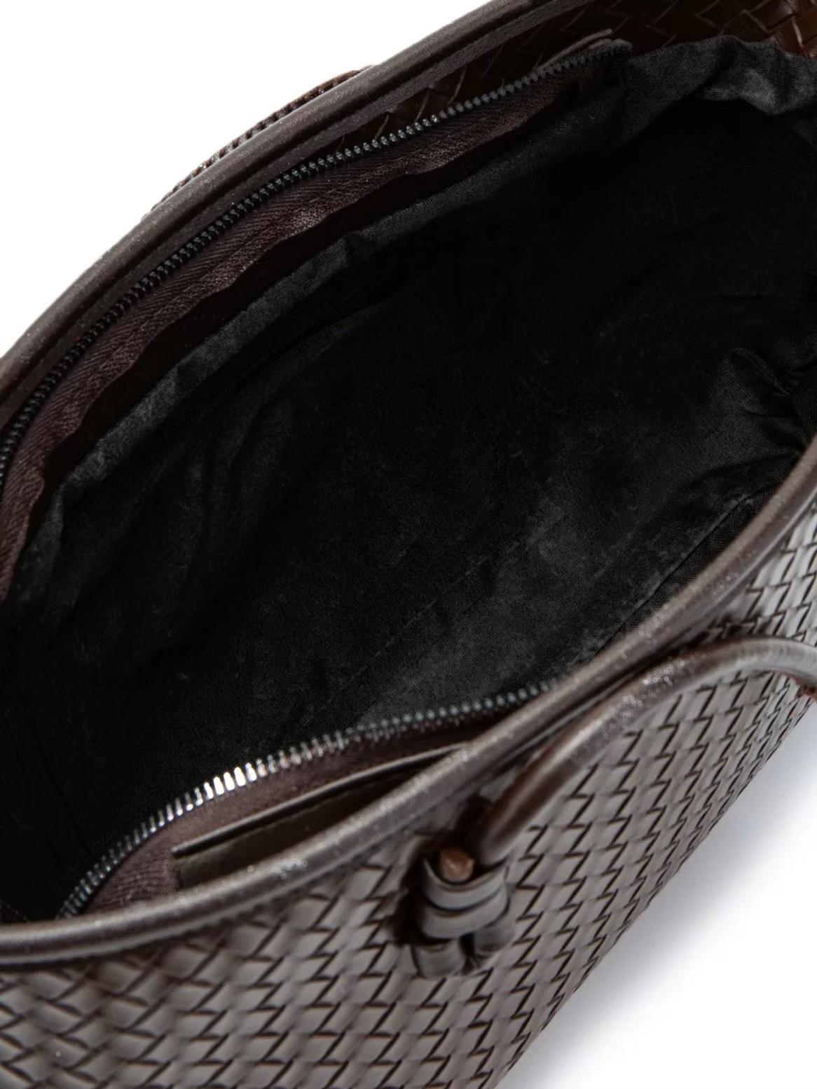 Örgü Desen Baget Çanta ACI KAHVE