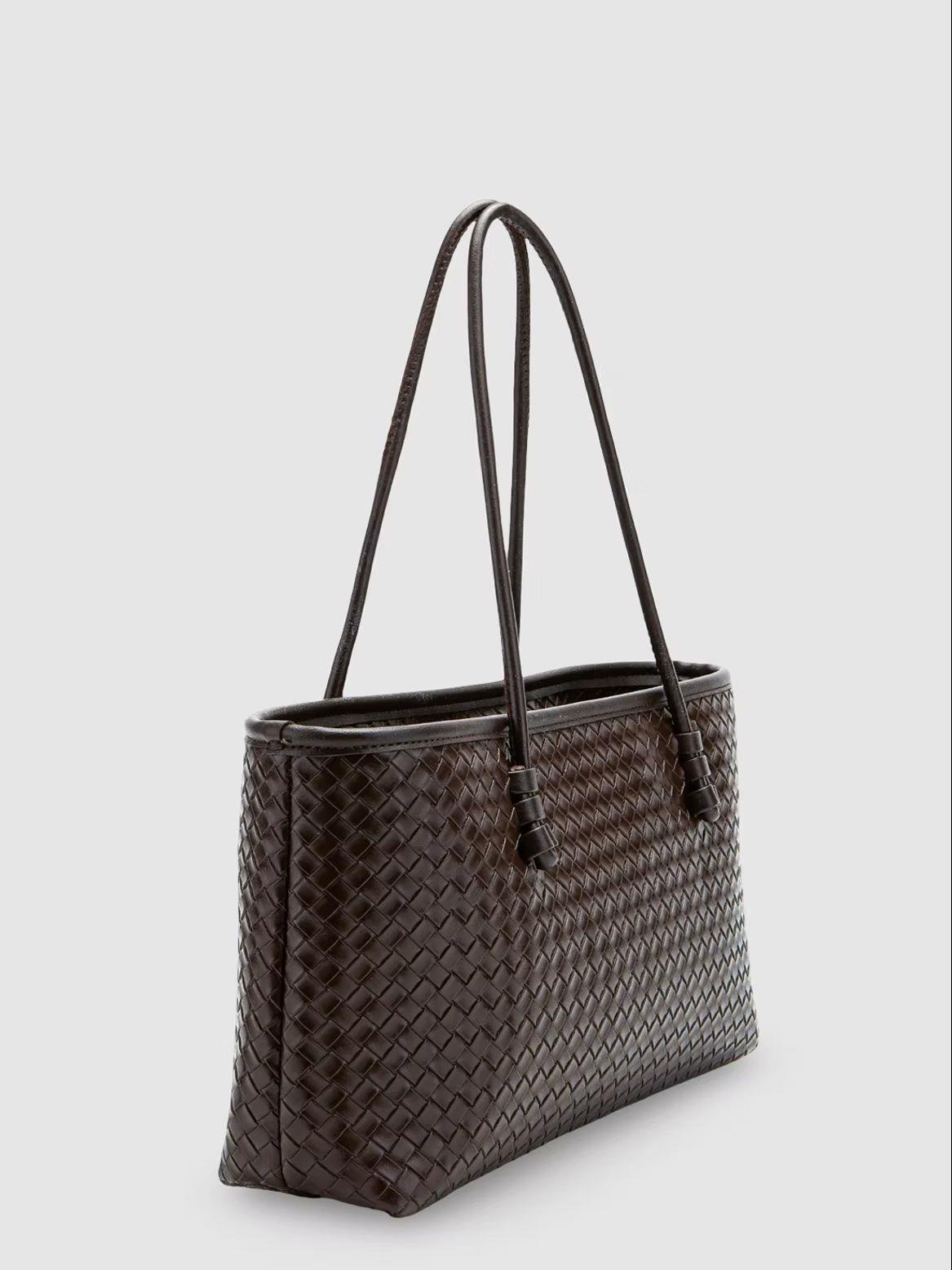 Örgü Desen Baget Çanta ACI KAHVE