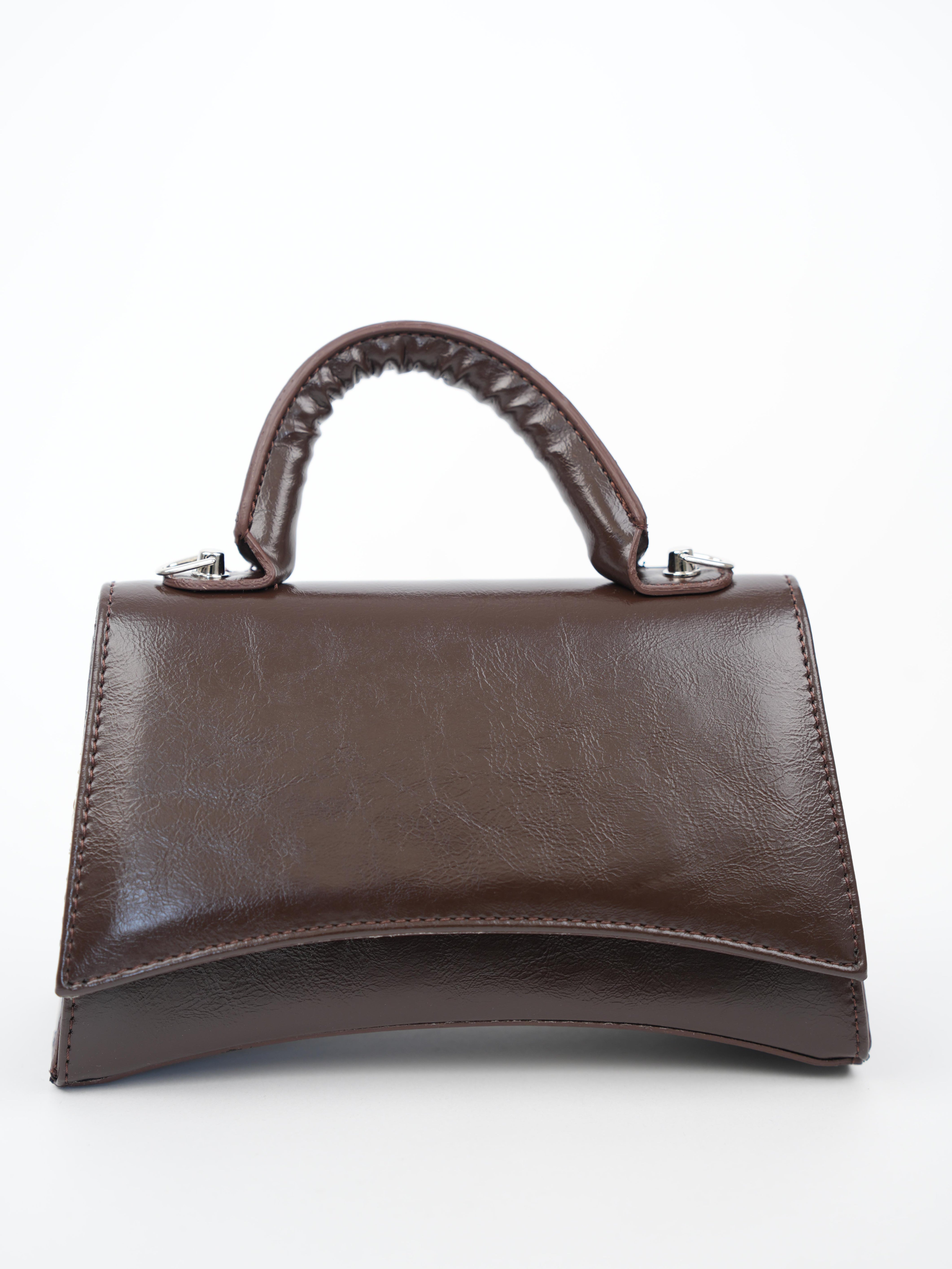 Oval Kavisli Çanta Acı Kahve