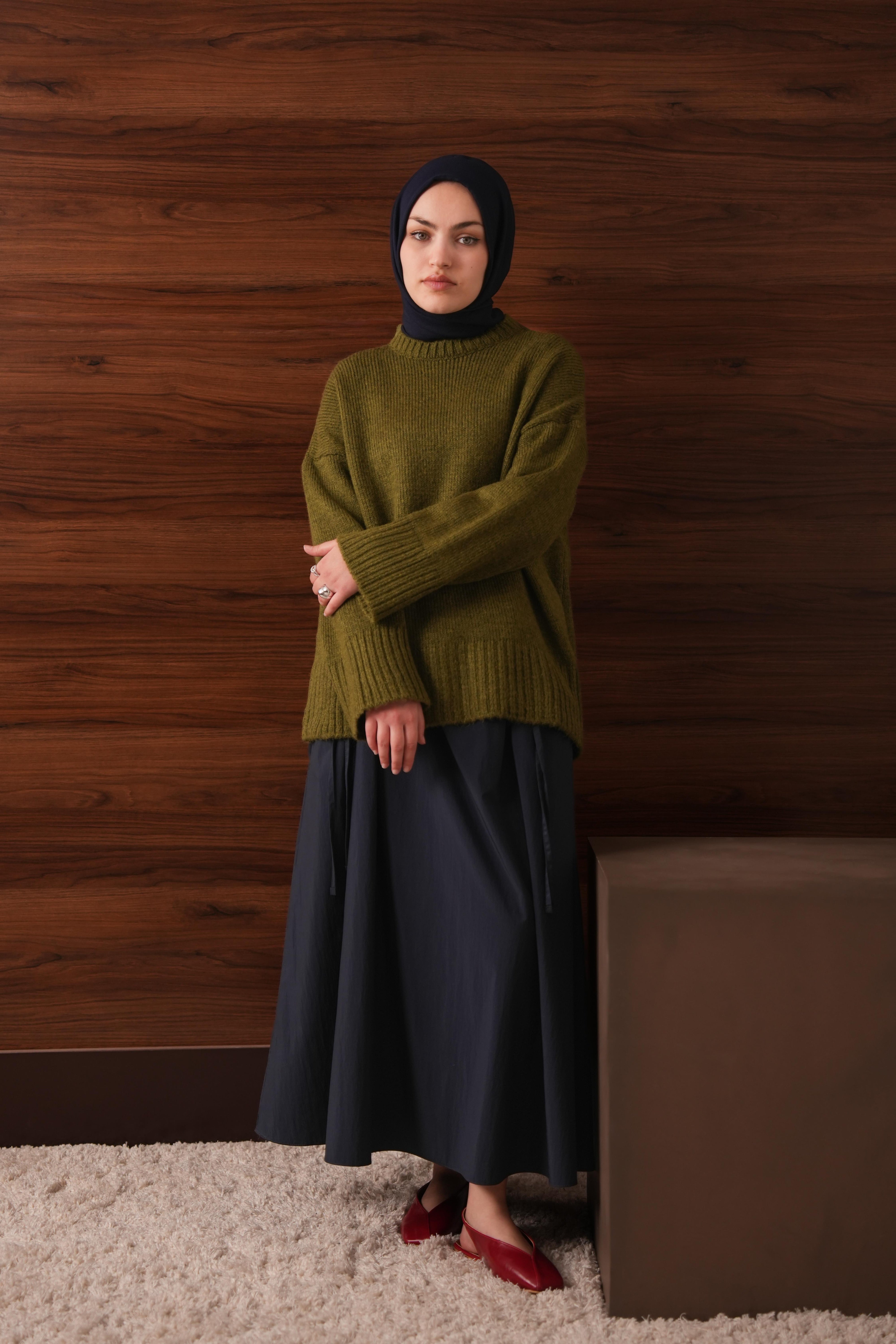 Oversize Kazak HAKİ YEŞİL