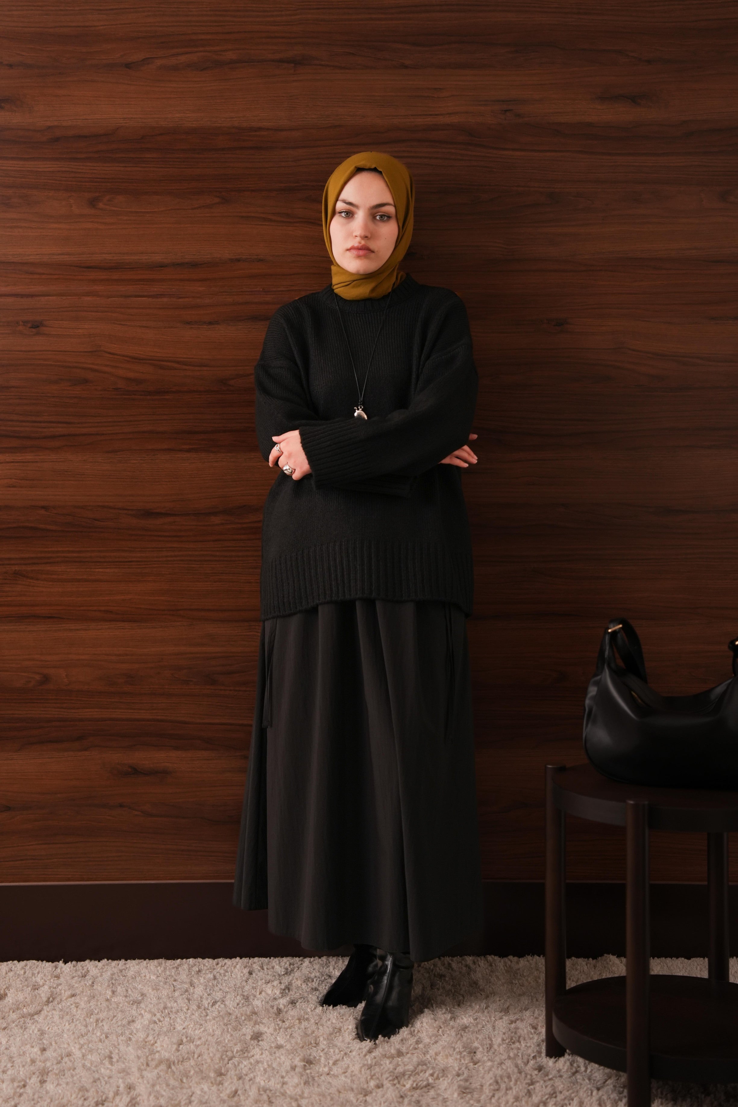 Oversize Kazak SİYAH