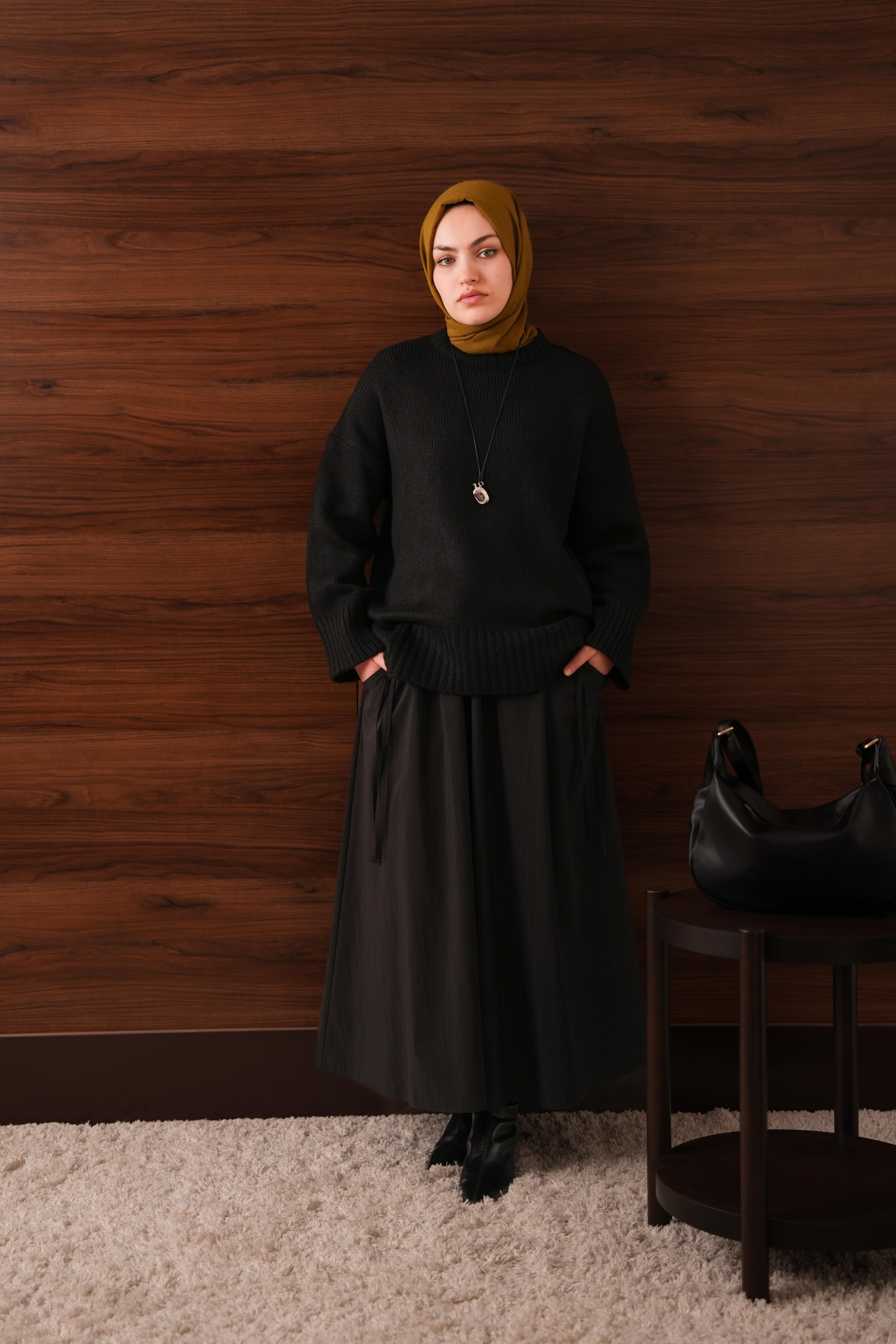 Oversize Kazak Siyah