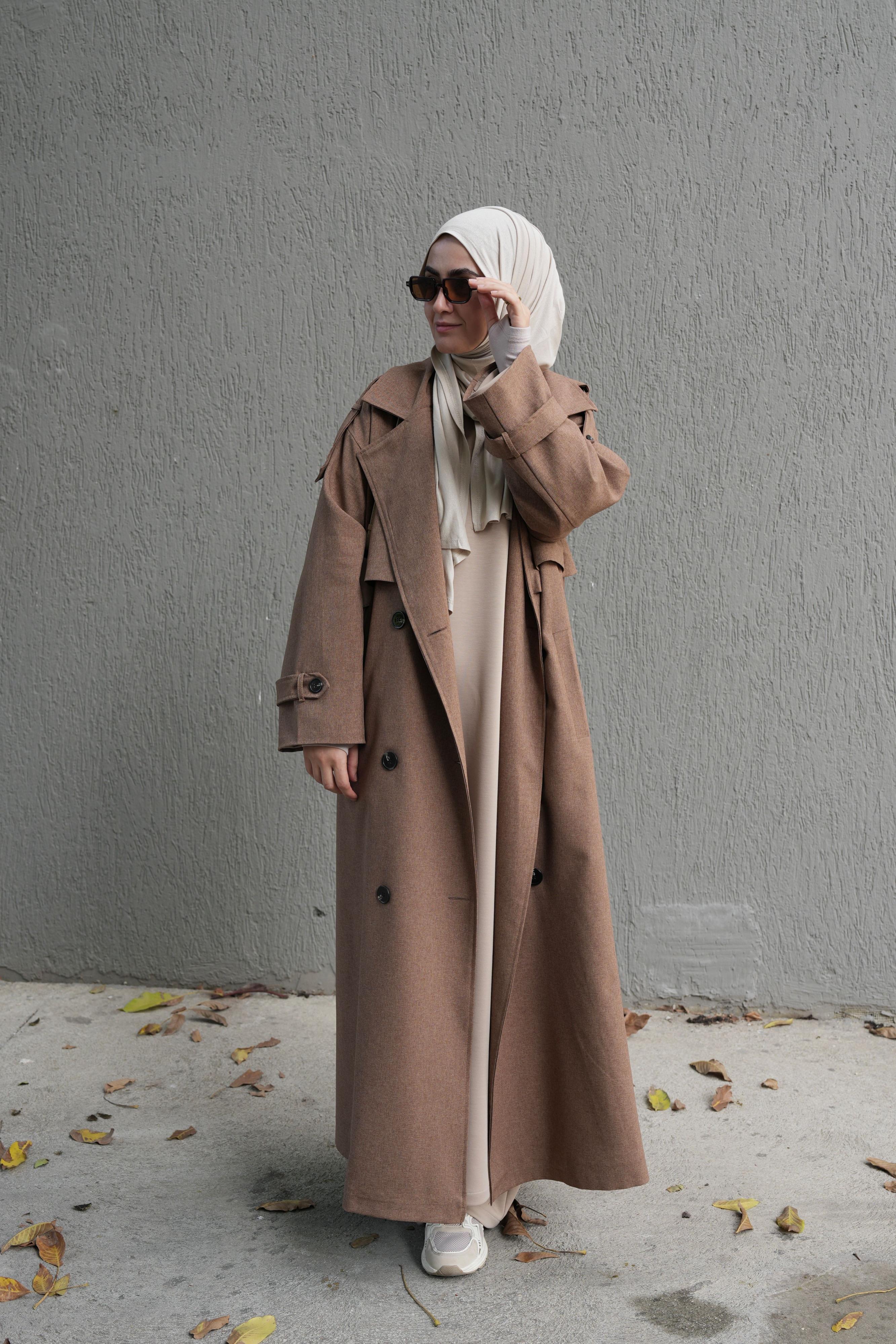 Oversize Trençkot KAHVERENGİ