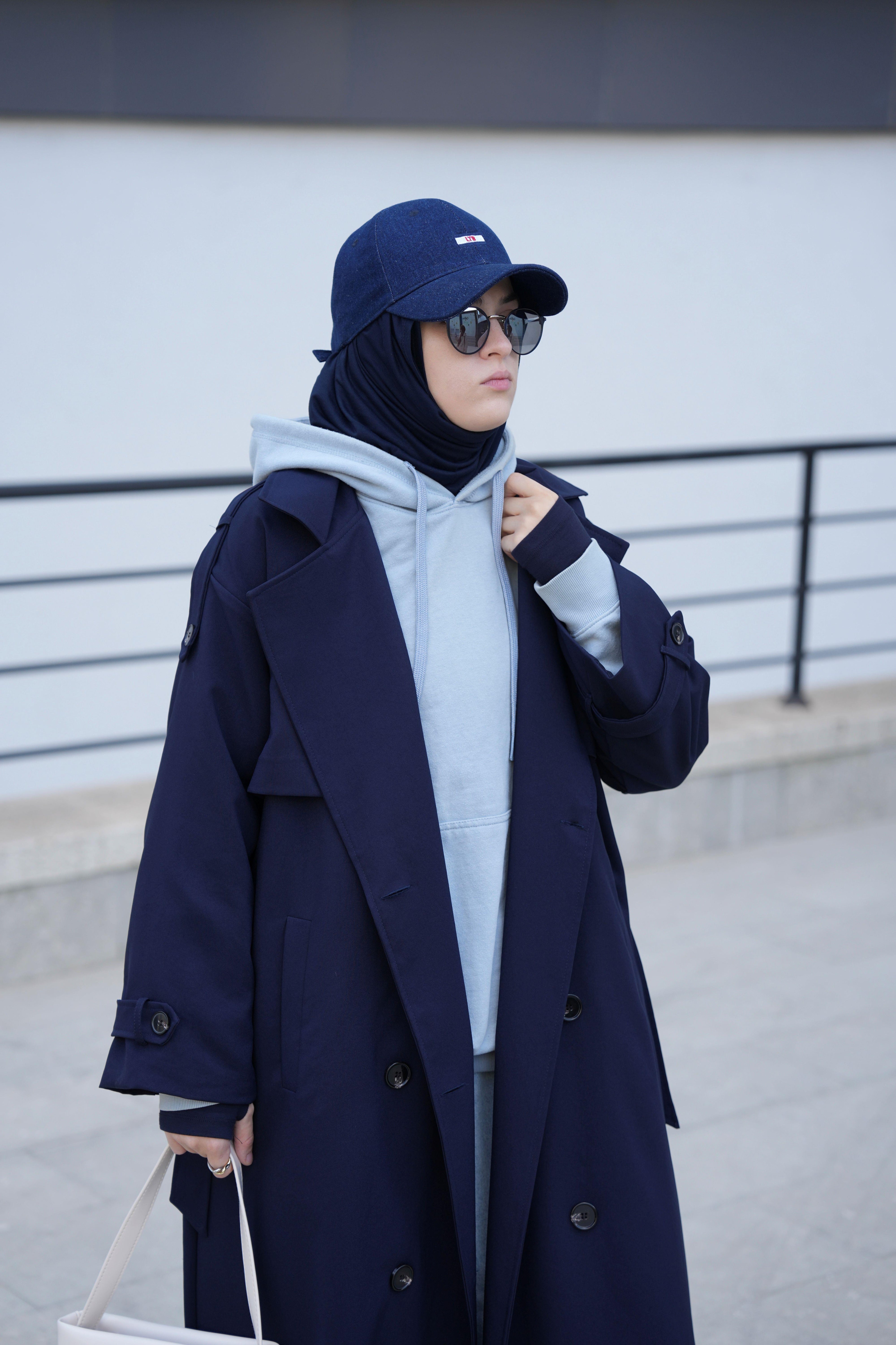 Oversize Trençkot - Lacivert