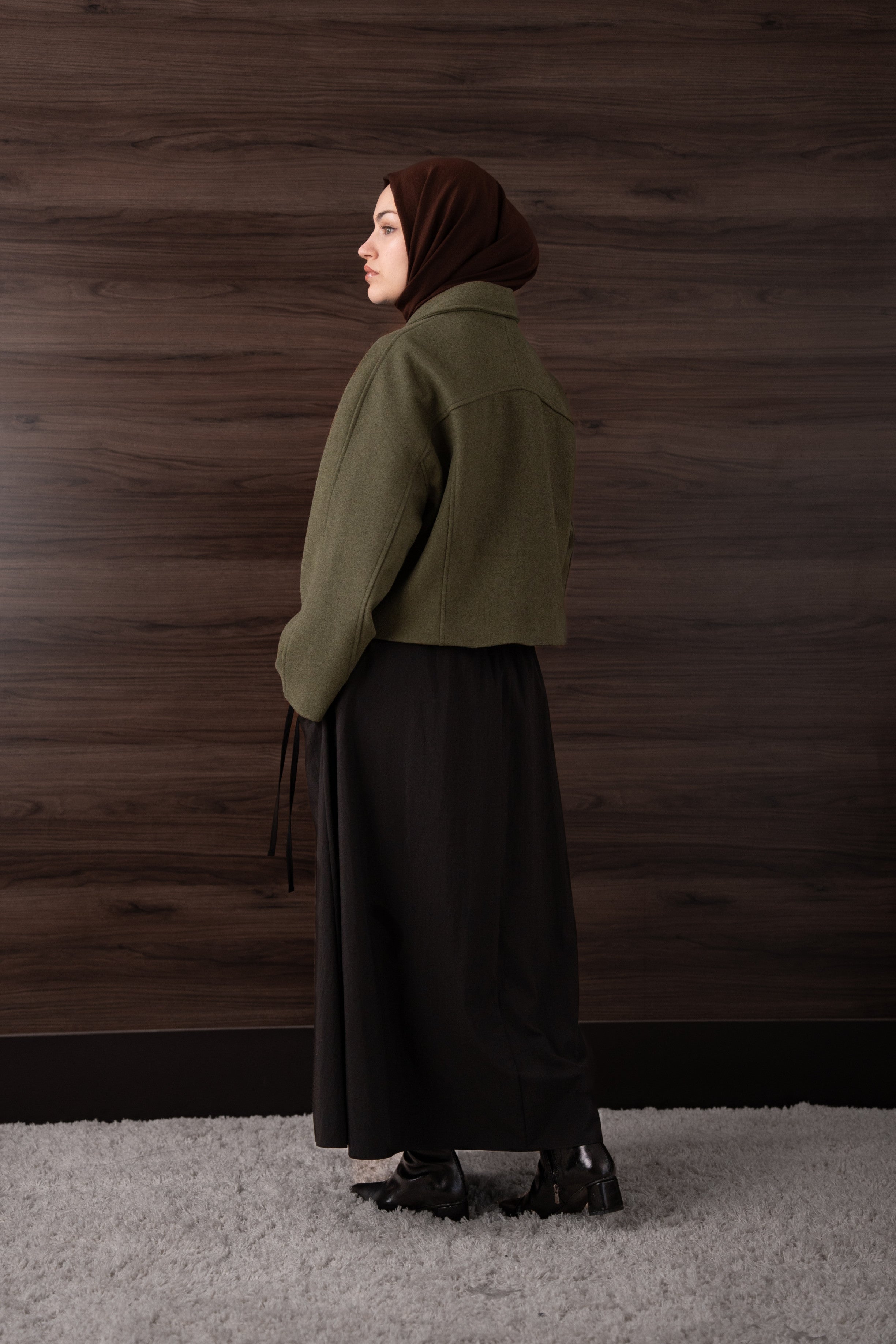 Kısa Kaşe Kaban YEŞİL