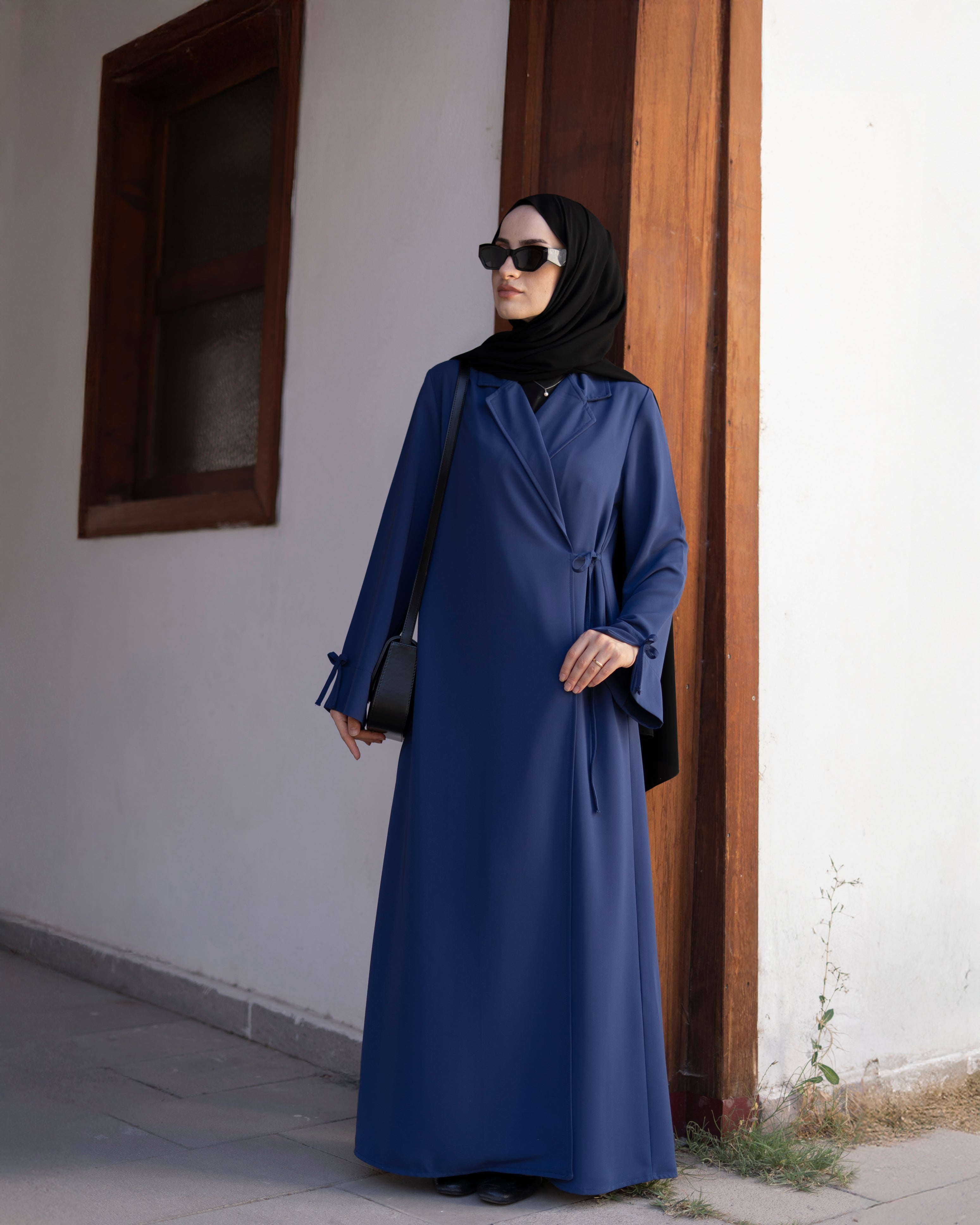 Bağlamalı Kruvaze Trench İNDİGO