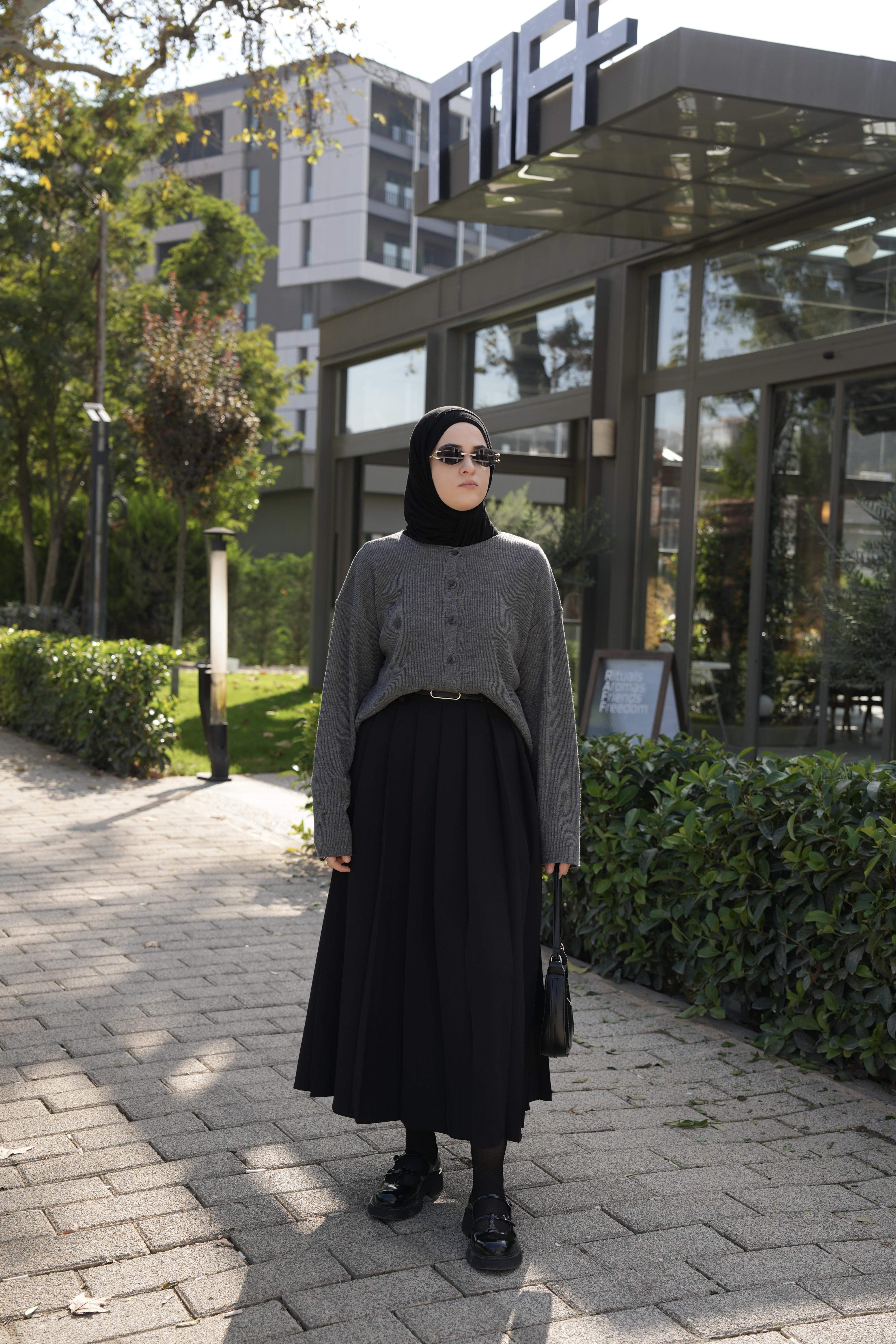 Pilikaşe Etek Siyah