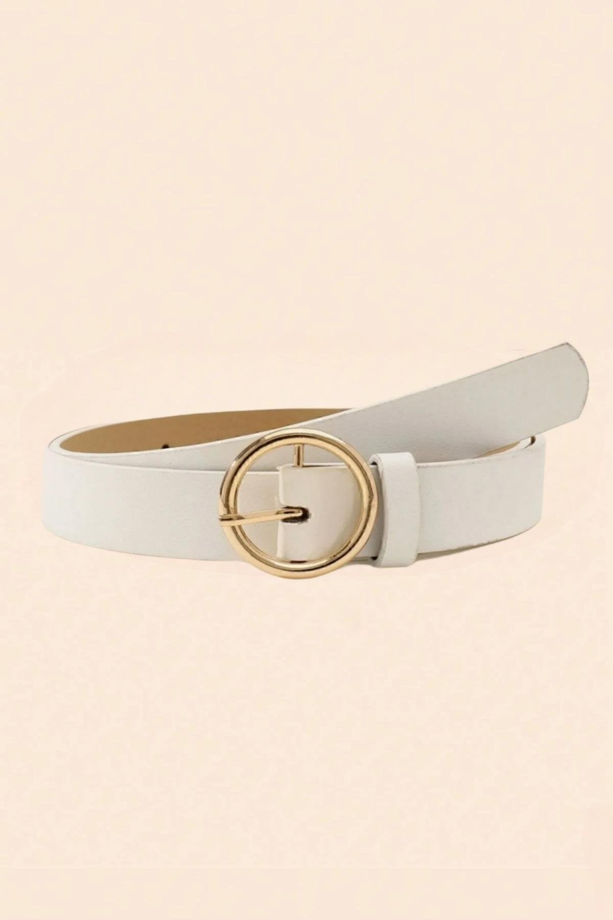 Suni Deri Kemer BEYAZ