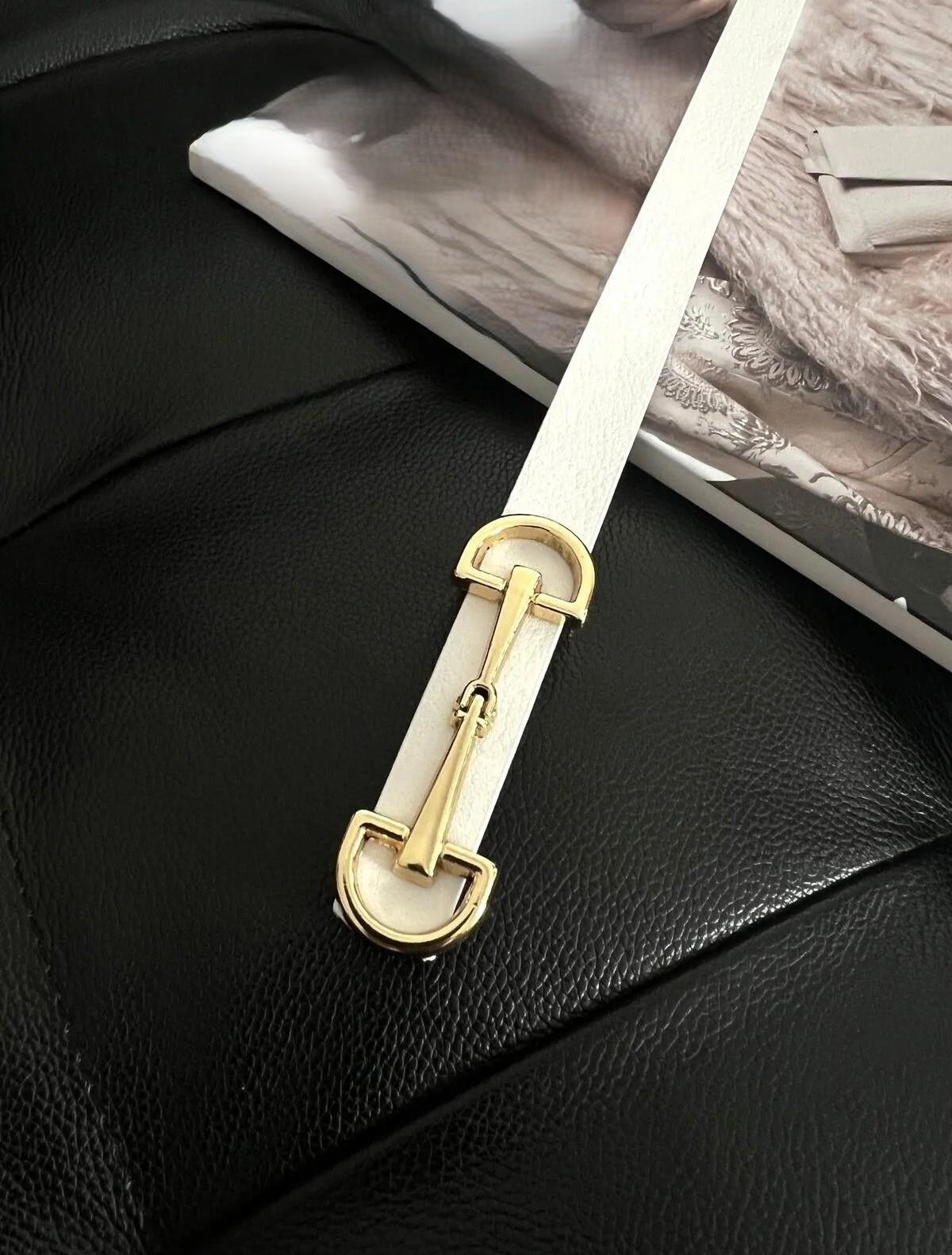 Uzun Gold Tokalı Kemer BEYAZ