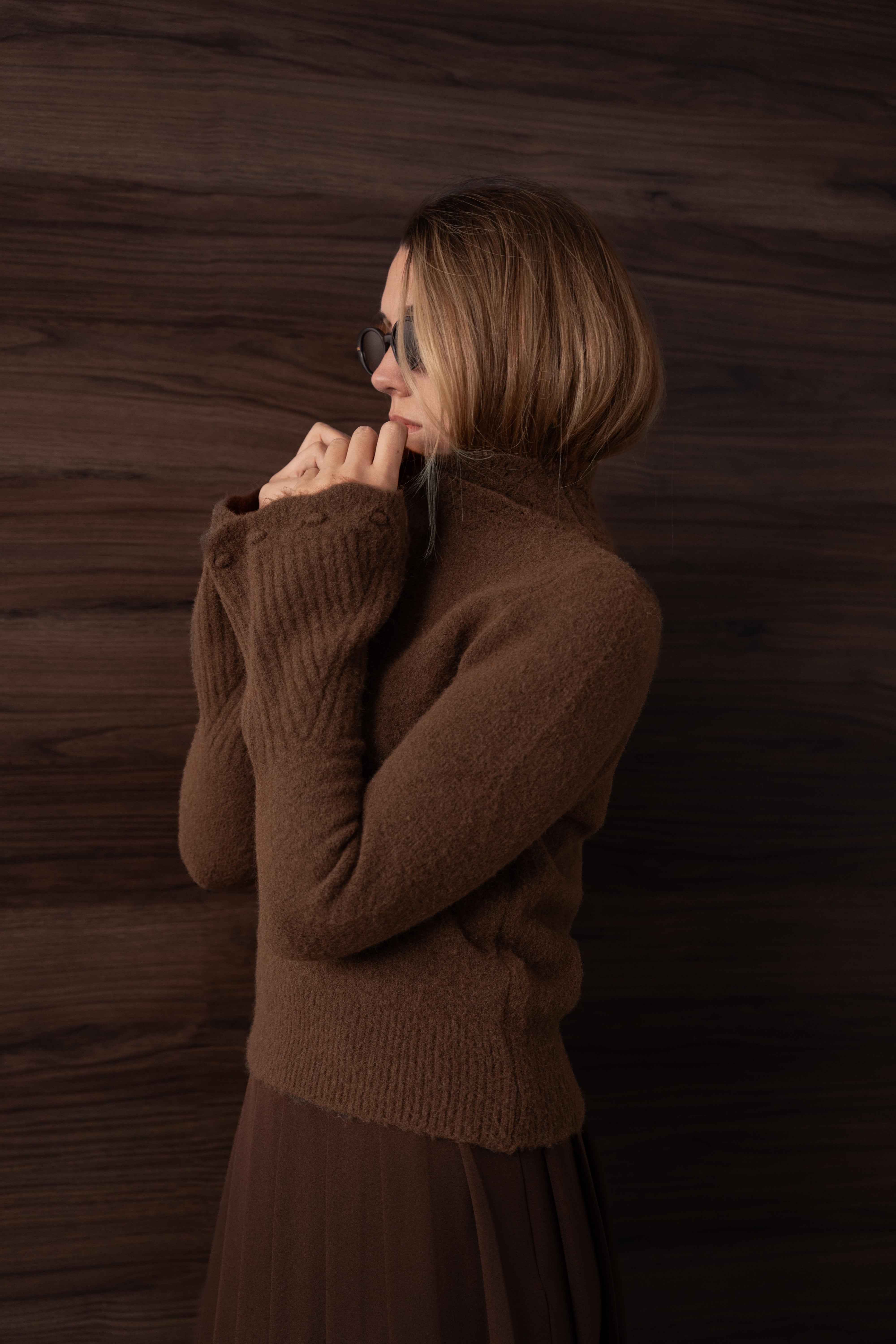 Yumuşak Dokulu Kazak Kahverengi